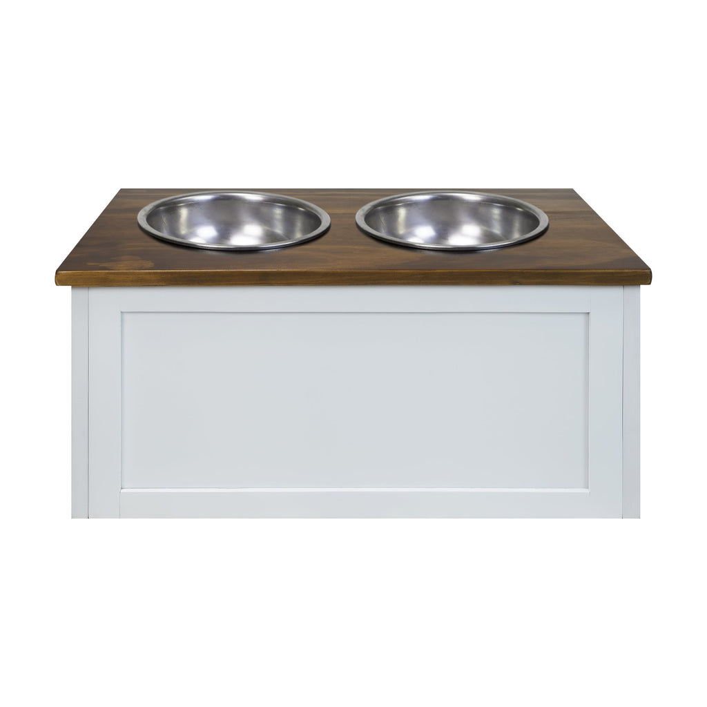 Casual Home Solid Wood Elevated Pet Feeder with Storage