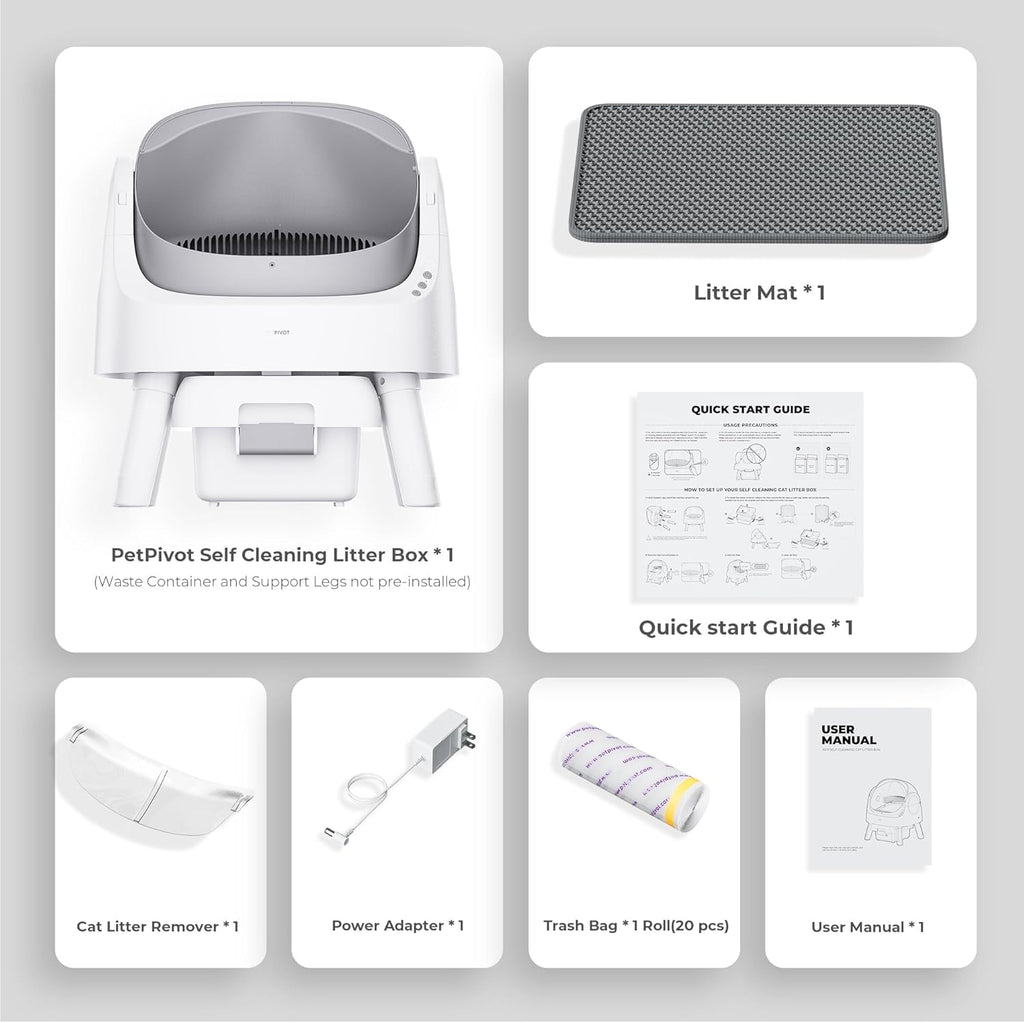 PetPivot Open-Top Self-Cleaning Litter Box with Sensor