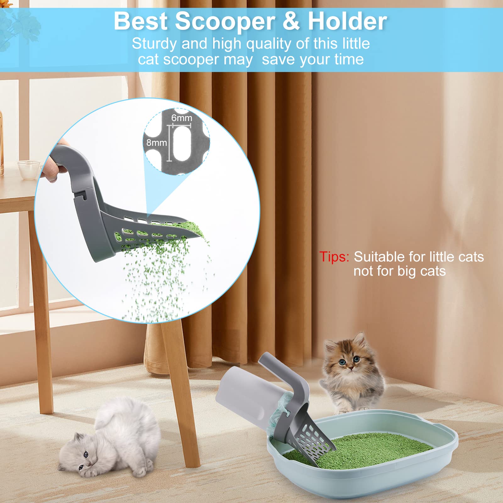 Portable Cat Litter Scoop with Waste Bin and 135 Bags