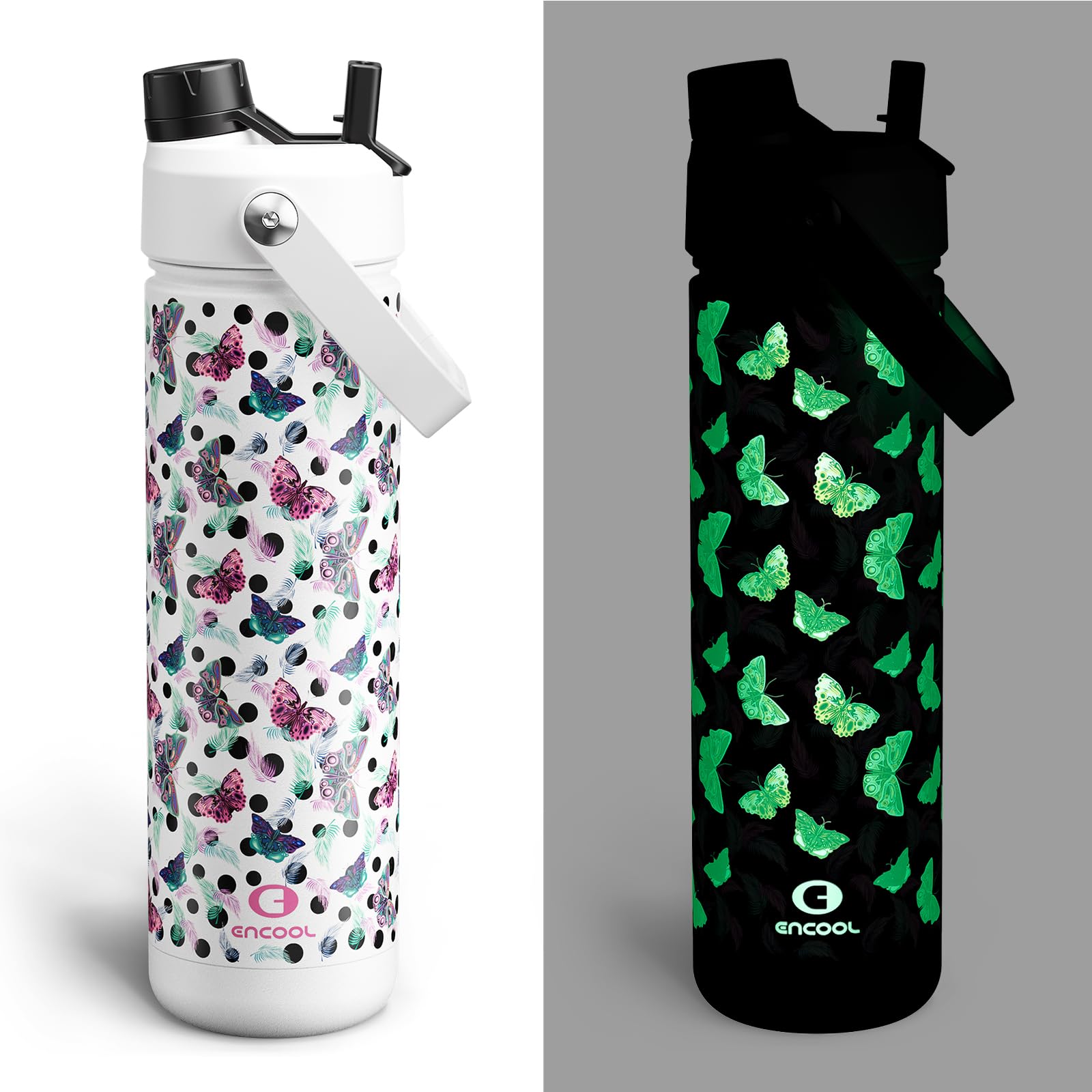ENCOOL Insulated Dog Water Bottle with Built-In Straw