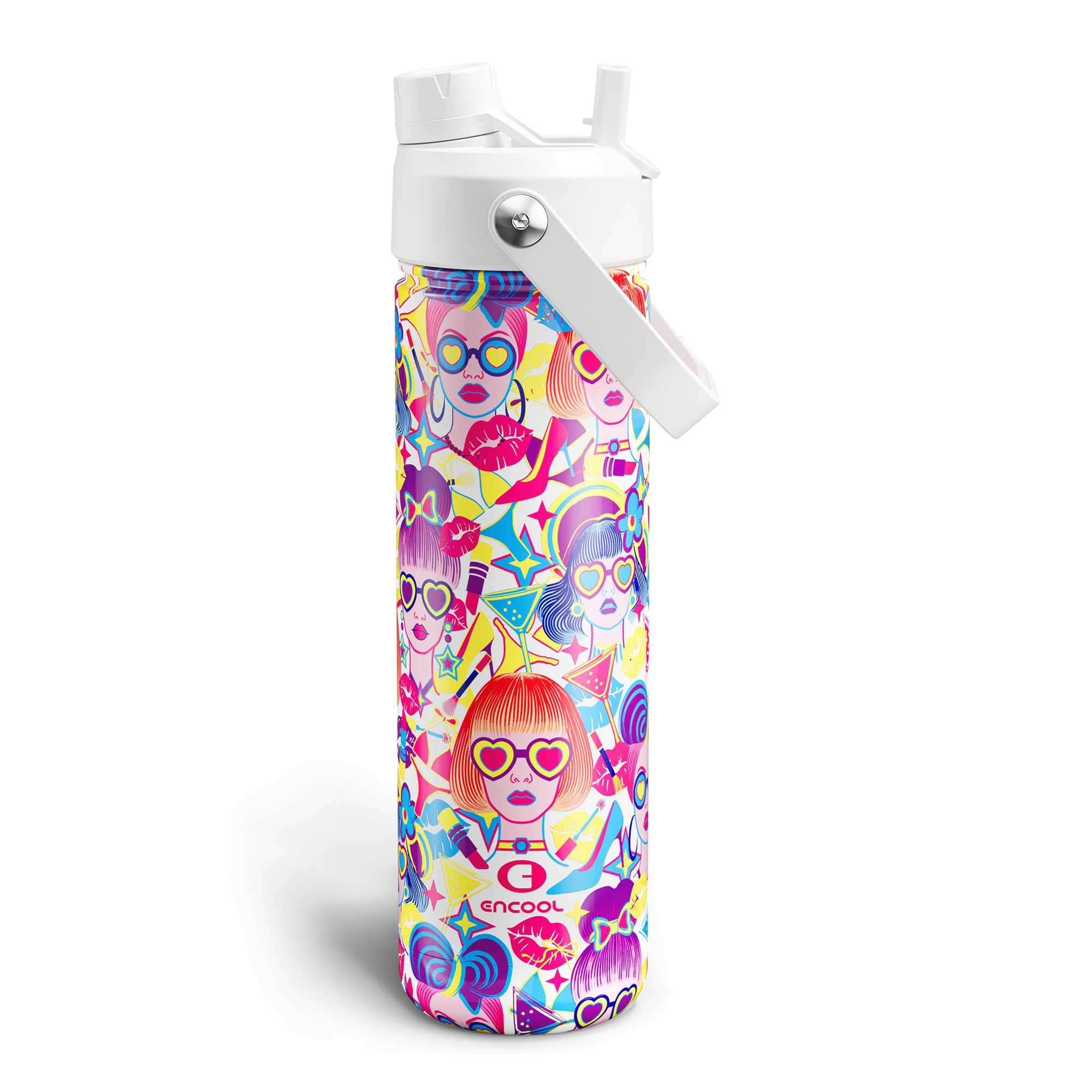 ENCOOL Insulated Dog Water Bottle with Built-In Straw