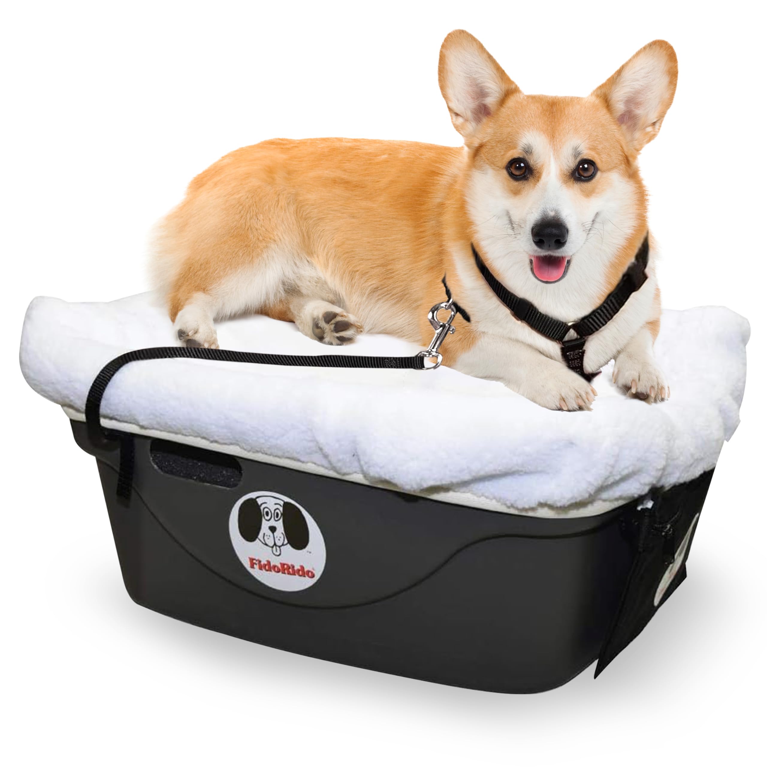 FidoRido Dog Car Booster Seat with Harness and Cover
