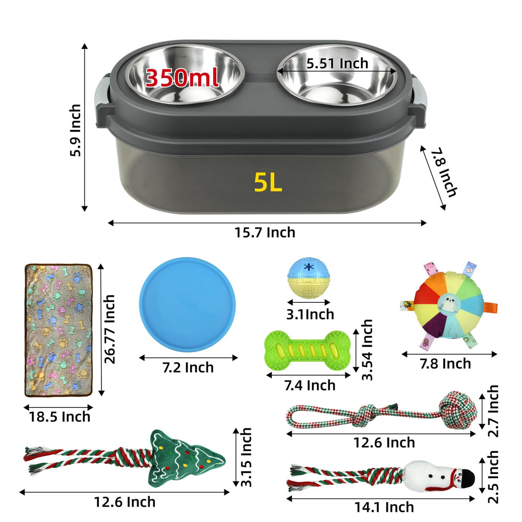 WarmWink 2-in-1 Elevated Dog Bowls with Toy Storage