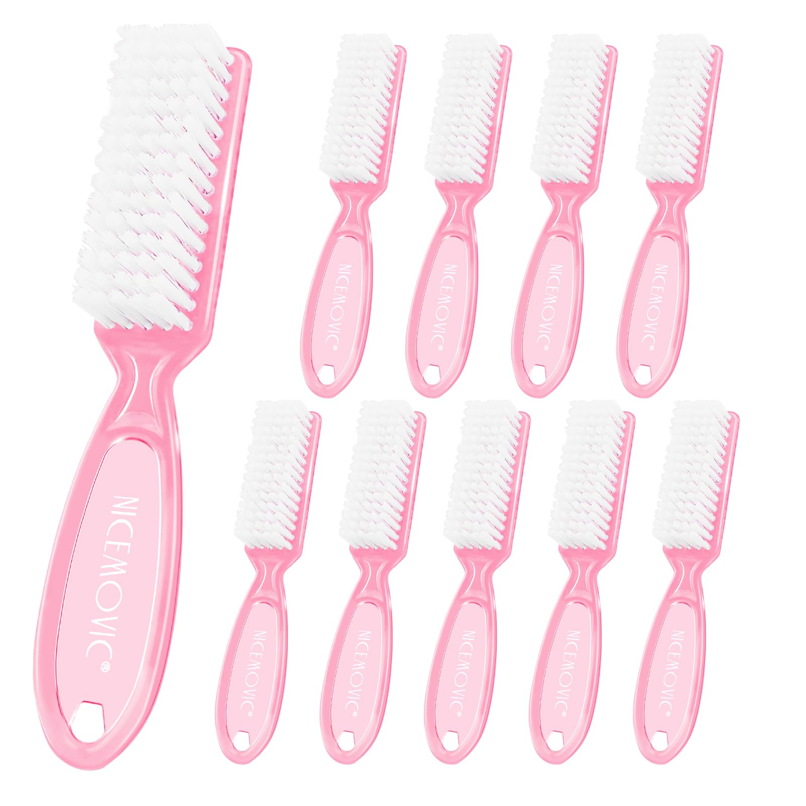 NICEMOVIC Handle-Grip Nail Cleaning Brushes, 10-Pack