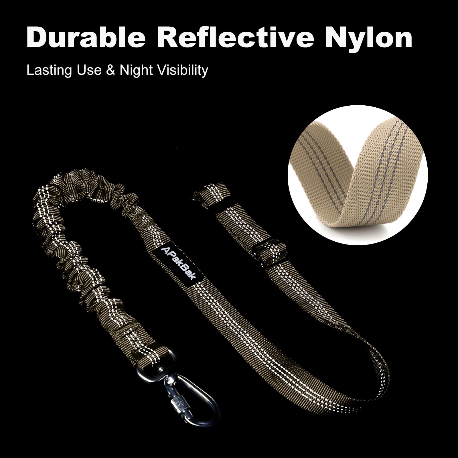 APakBak Adjustable Dog Car Seat Belt with Reflective Strap