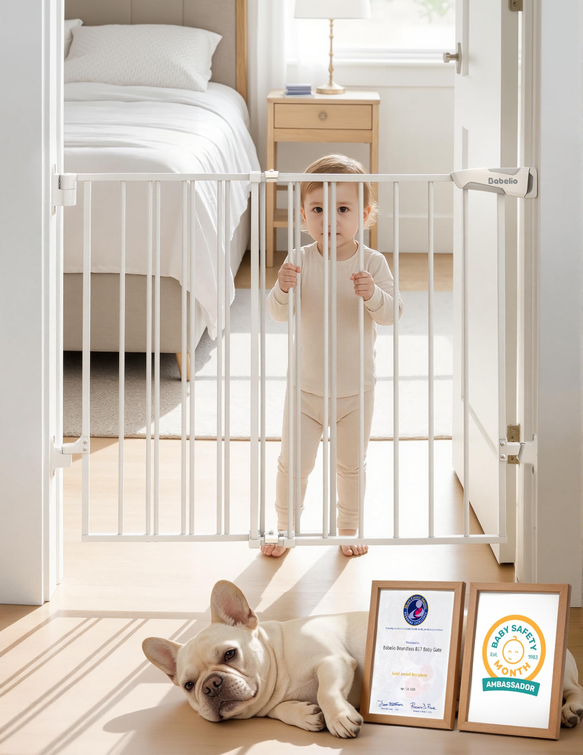 Babelio Auto-Close Hardware-Mounted Dog Safety Gate
