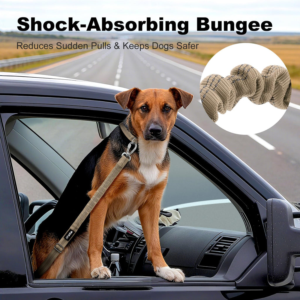 APakBak Adjustable Dog Car Seat Belt with Reflective Strap