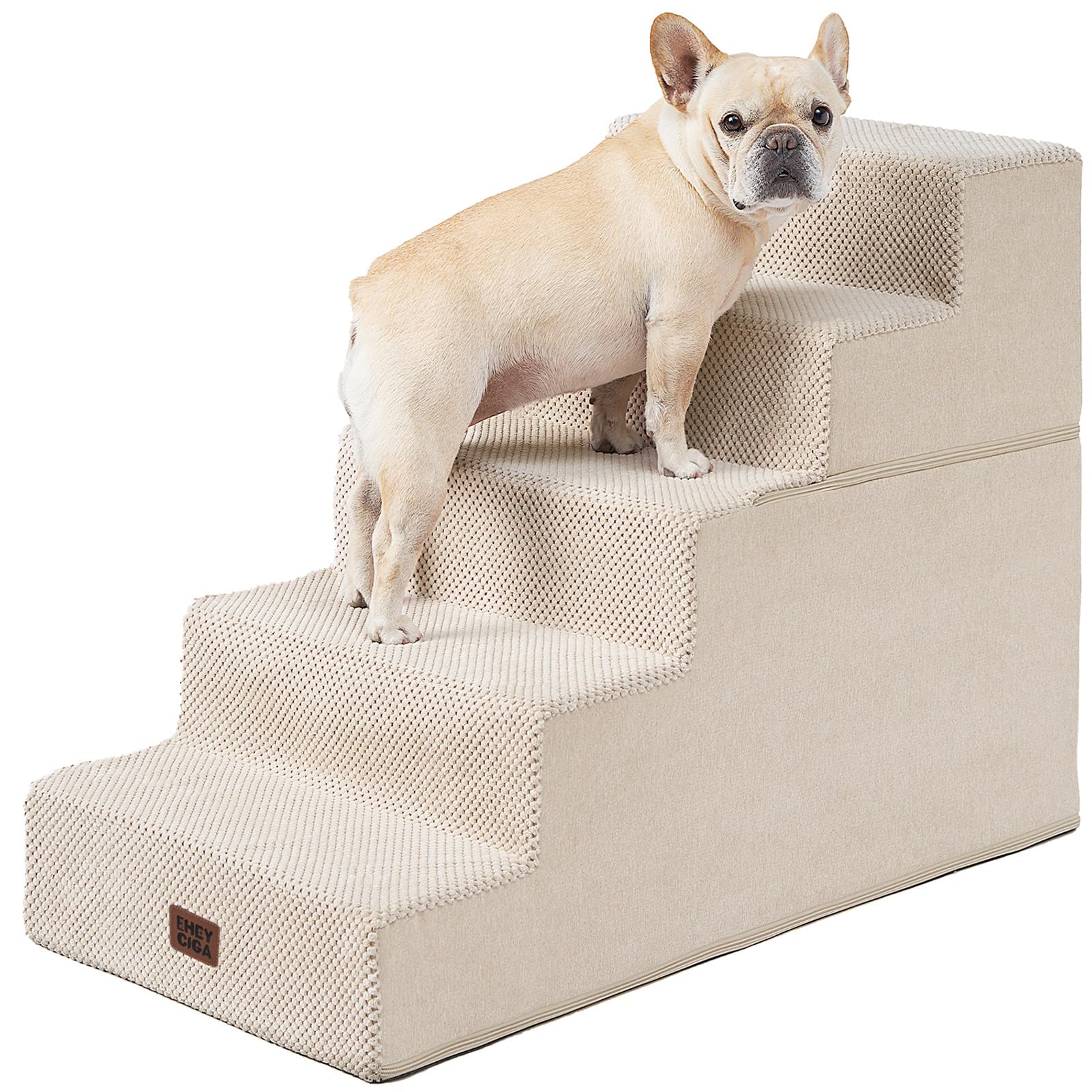 EHEYCIGA Extra-Wide Pet Stairs for Beds and Couches