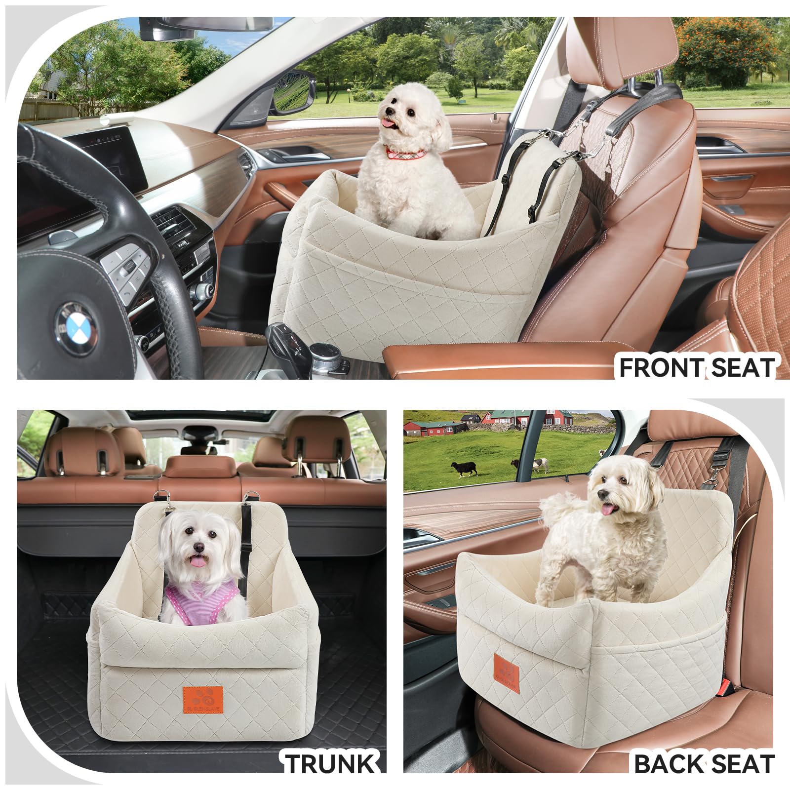 GL GLENSLAVE Dog Booster Car Seat for Dogs Up to 35 lb