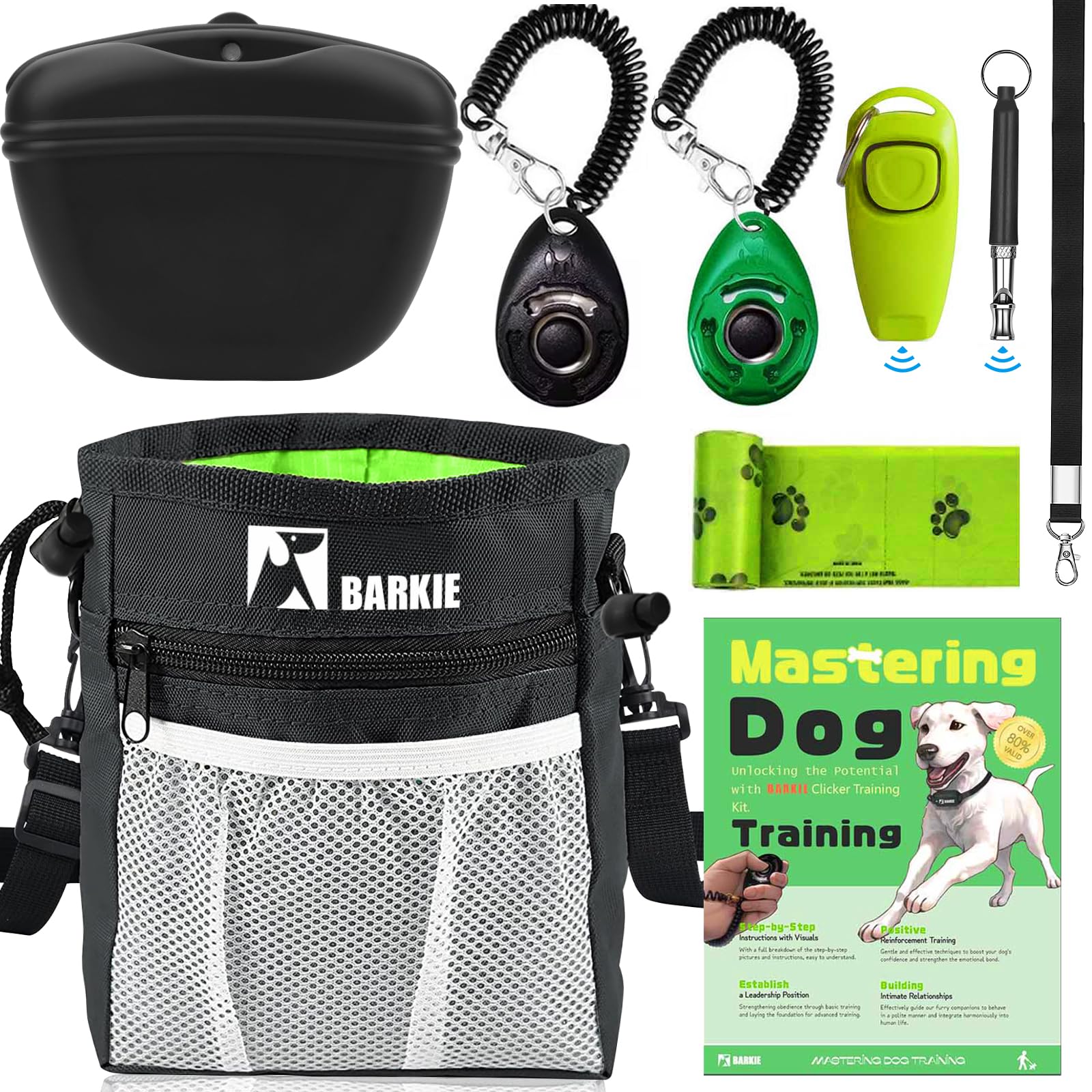 Complete Dog Training Kit with Treat Pouch and Clickers