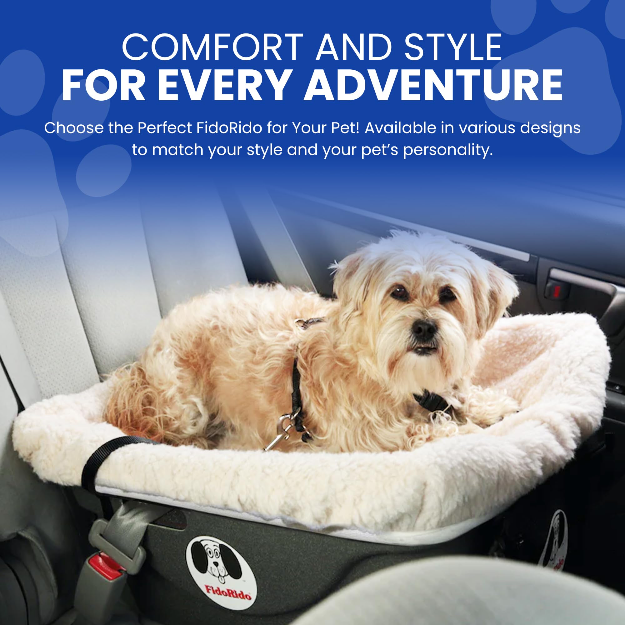 FidoRido Dog Car Booster Seat with Harness and Cover