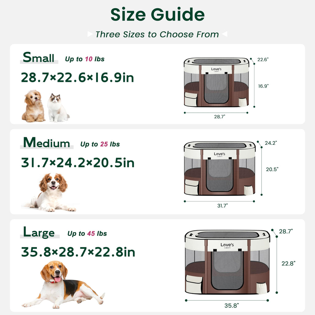 Love's Cabin Portable Puppy Dog Playpen for Travel
