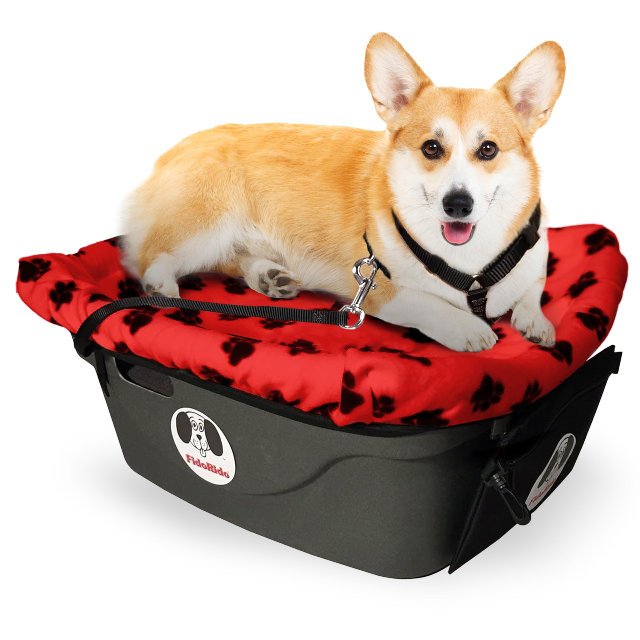 FidoRido Dog Car Booster Seat with Harness and Cover
