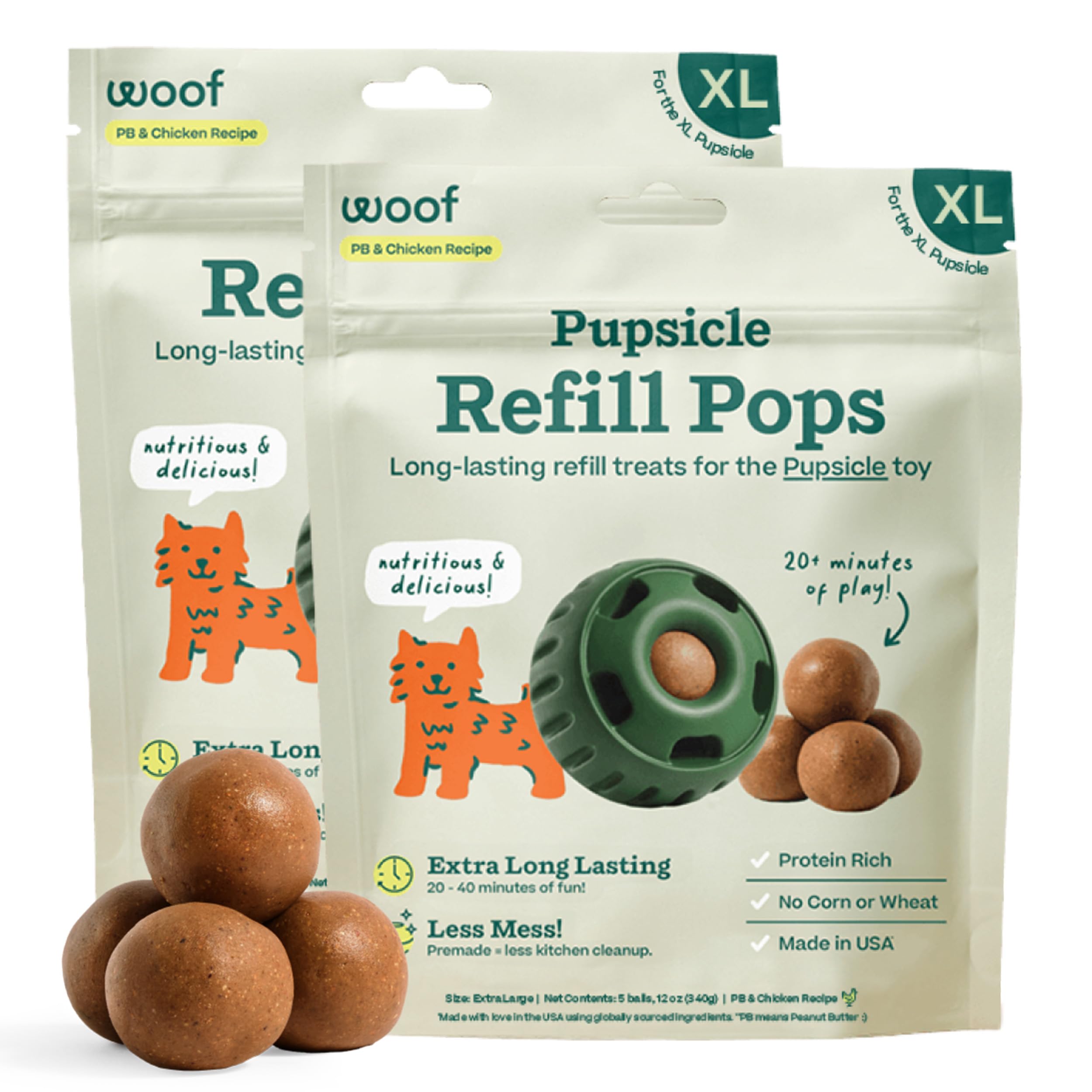 WOOF Pupsicle Peanut Butter and Beef Refill Treat Pops
