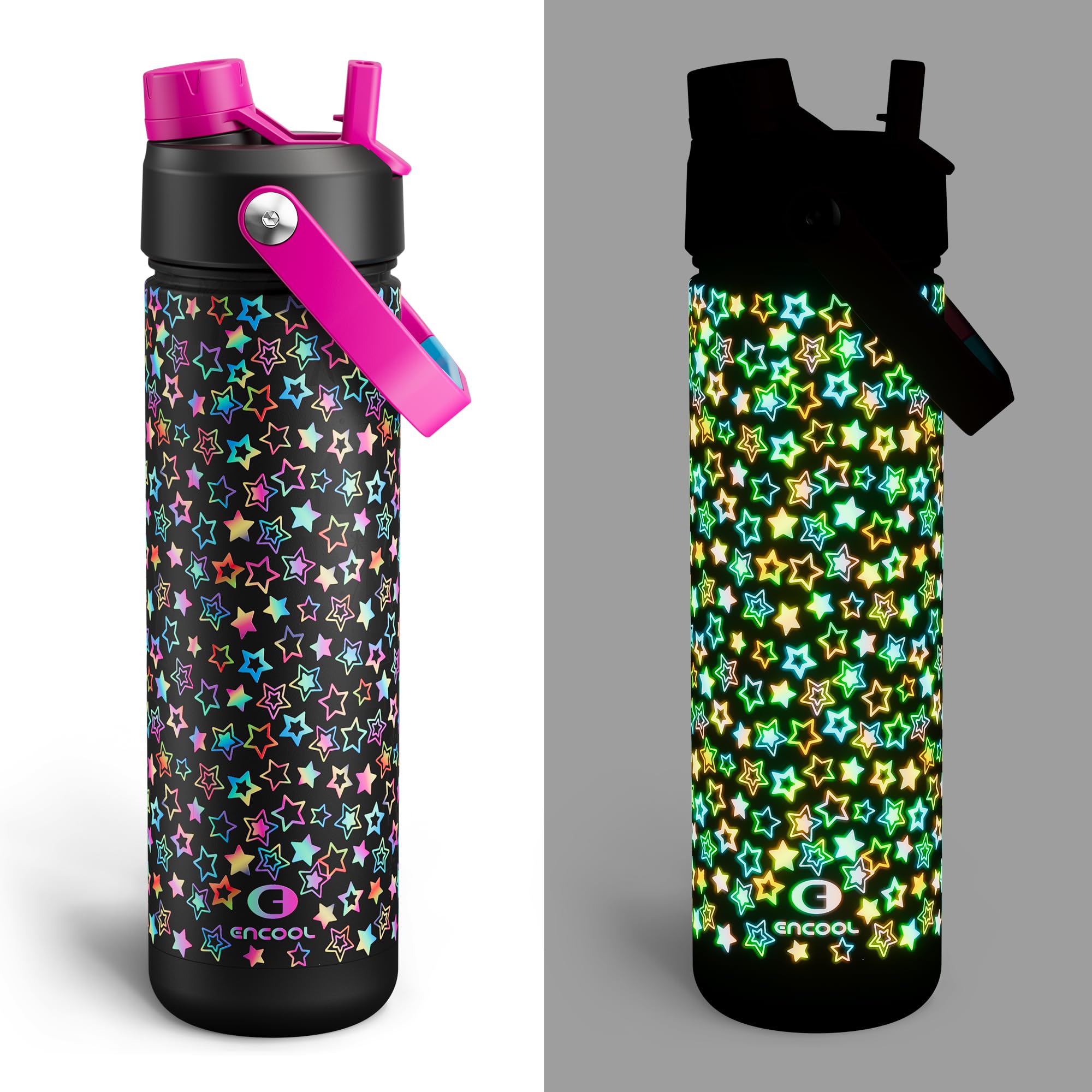 ENCOOL Insulated Dog Water Bottle with Built-In Straw