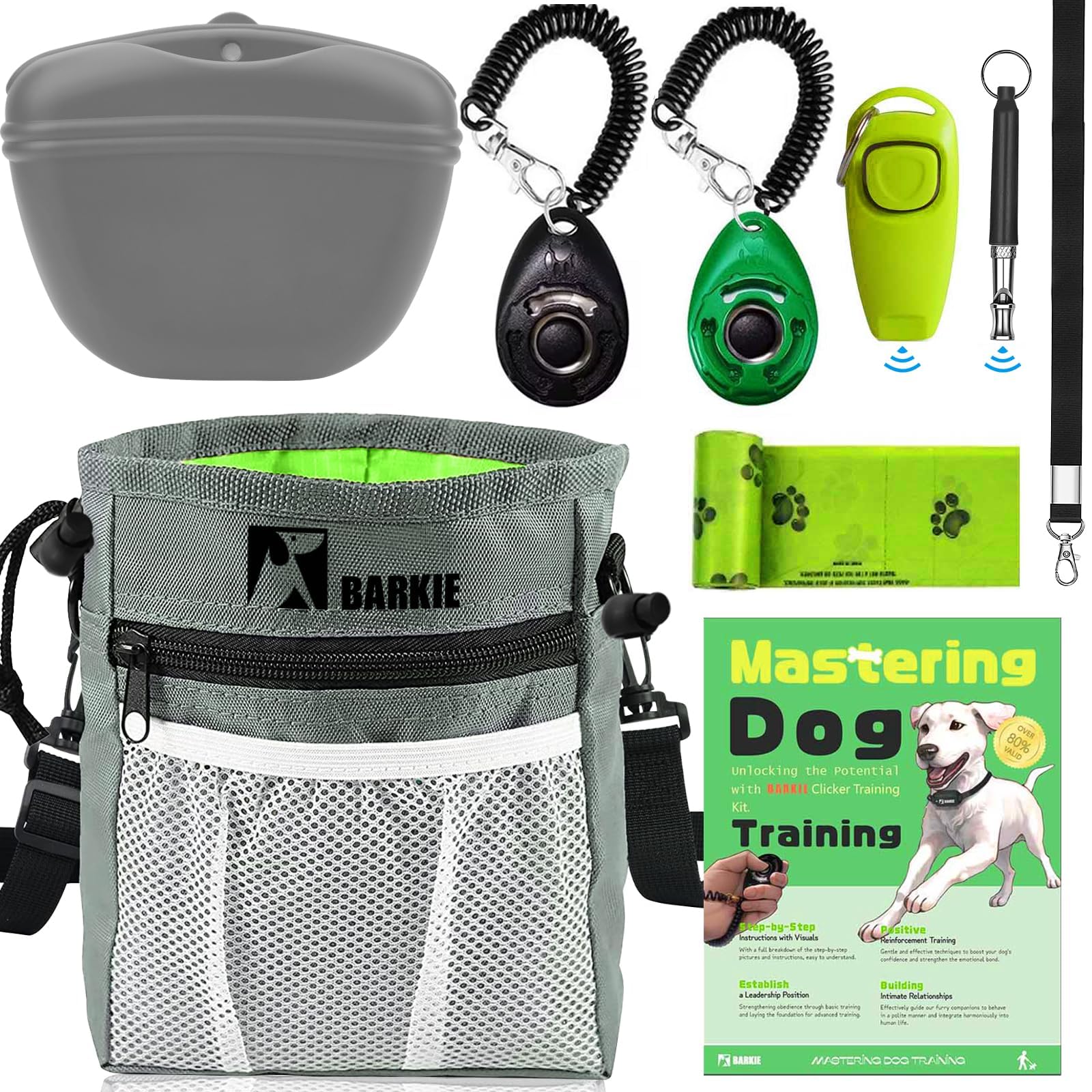 Complete Dog Training Kit with Treat Pouch and Clickers