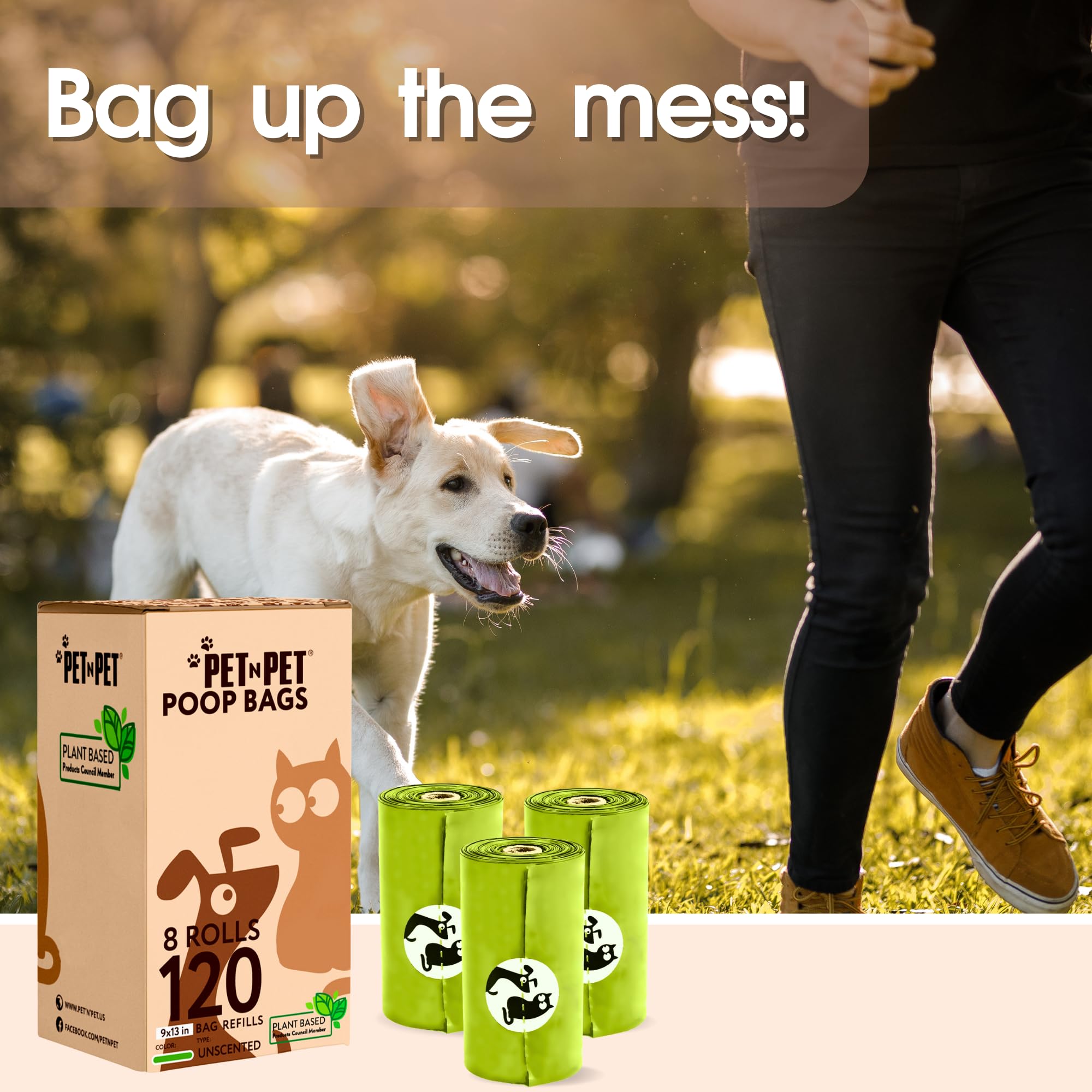 PET N PET Compostable Unscented Dog Waste Bag Refills