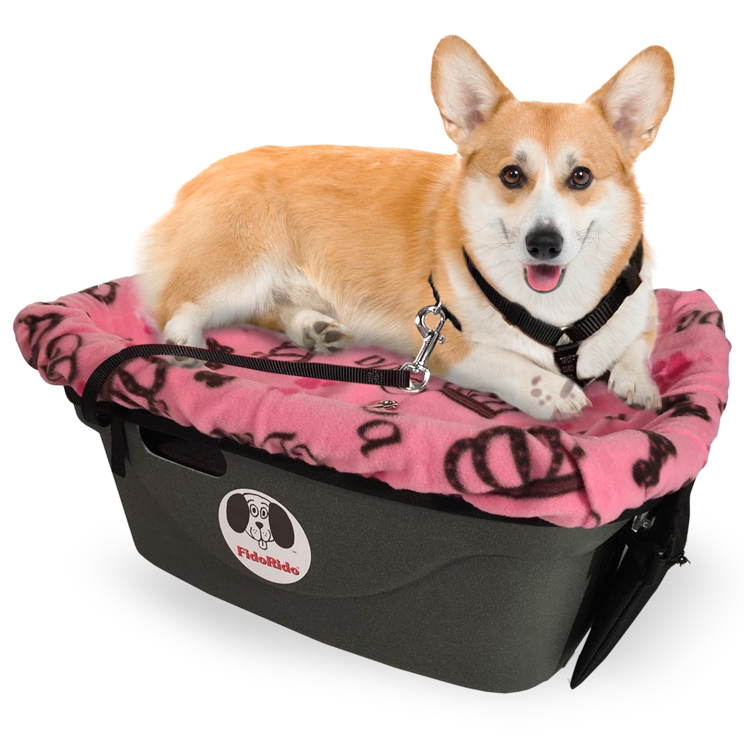 FidoRido Dog Car Booster Seat with Harness and Cover