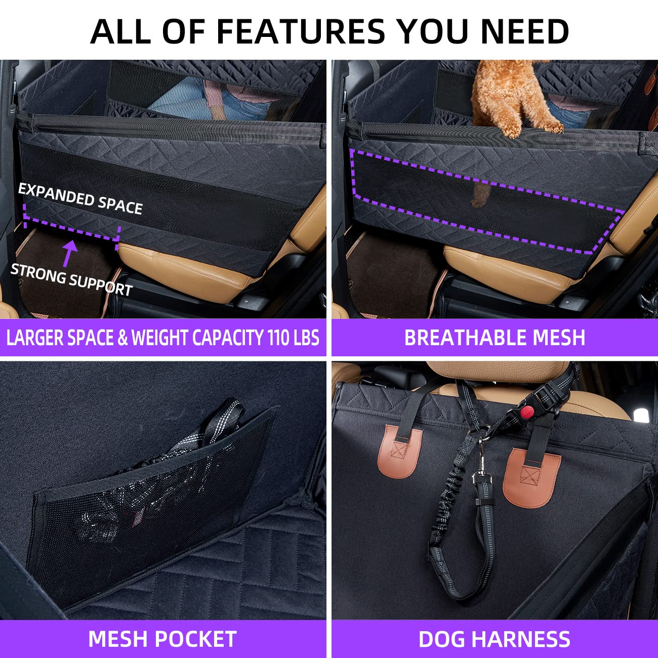 TKYZ Waterproof Dog Car Seat Extender and Backseat Hammock