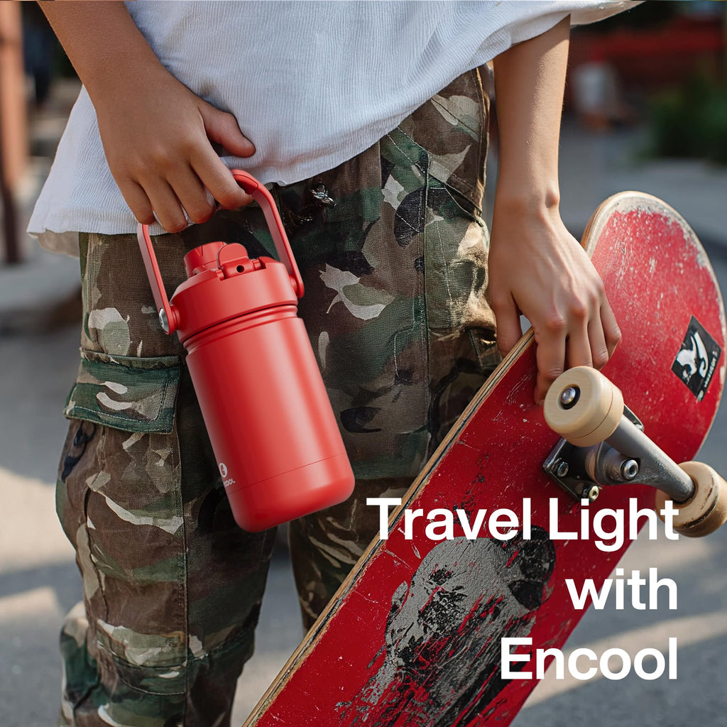 ENCOOL Insulated Dog Water Bottle with Built-In Straw
