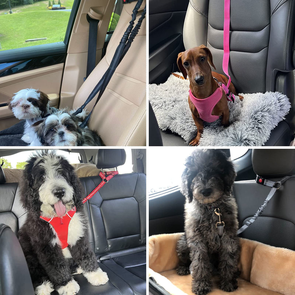 BWOGUE Adjustable Pet Car Seat Belt and Headrest Restraint