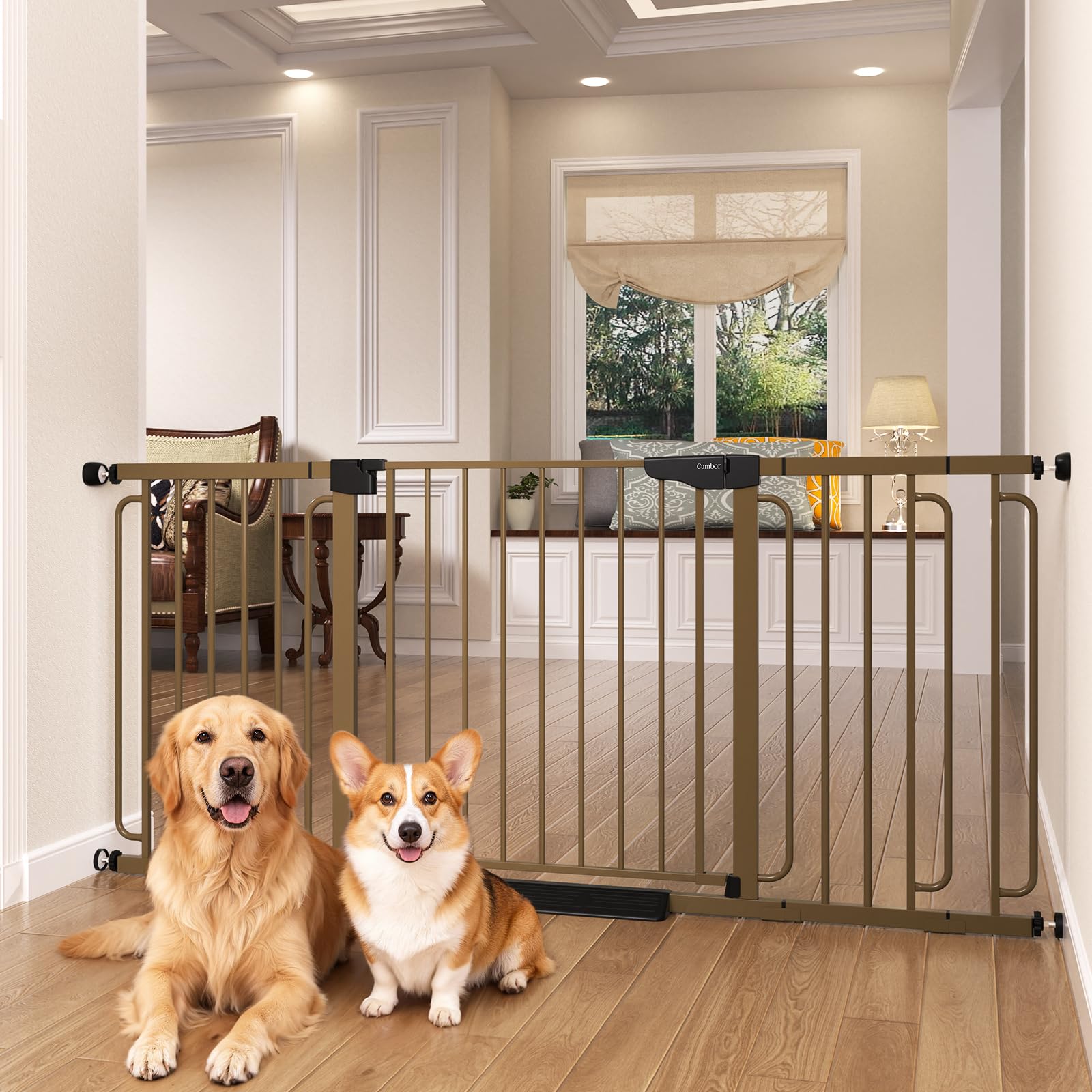 Cumbor Auto-Close Pressure-Mounted Dog Safety Gate