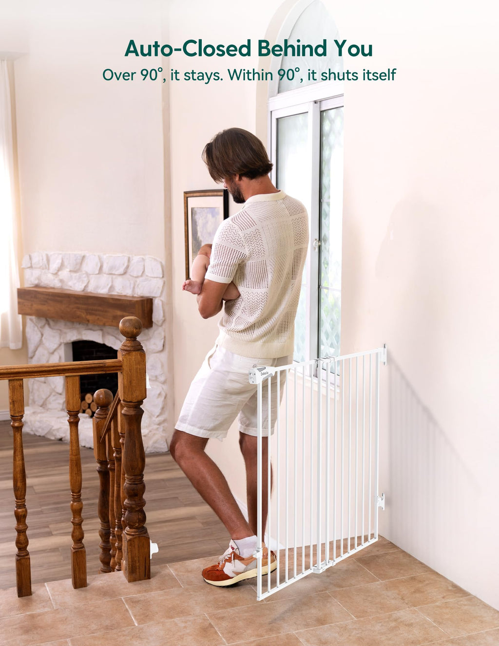 Babelio Auto-Close Hardware-Mounted Dog Safety Gate