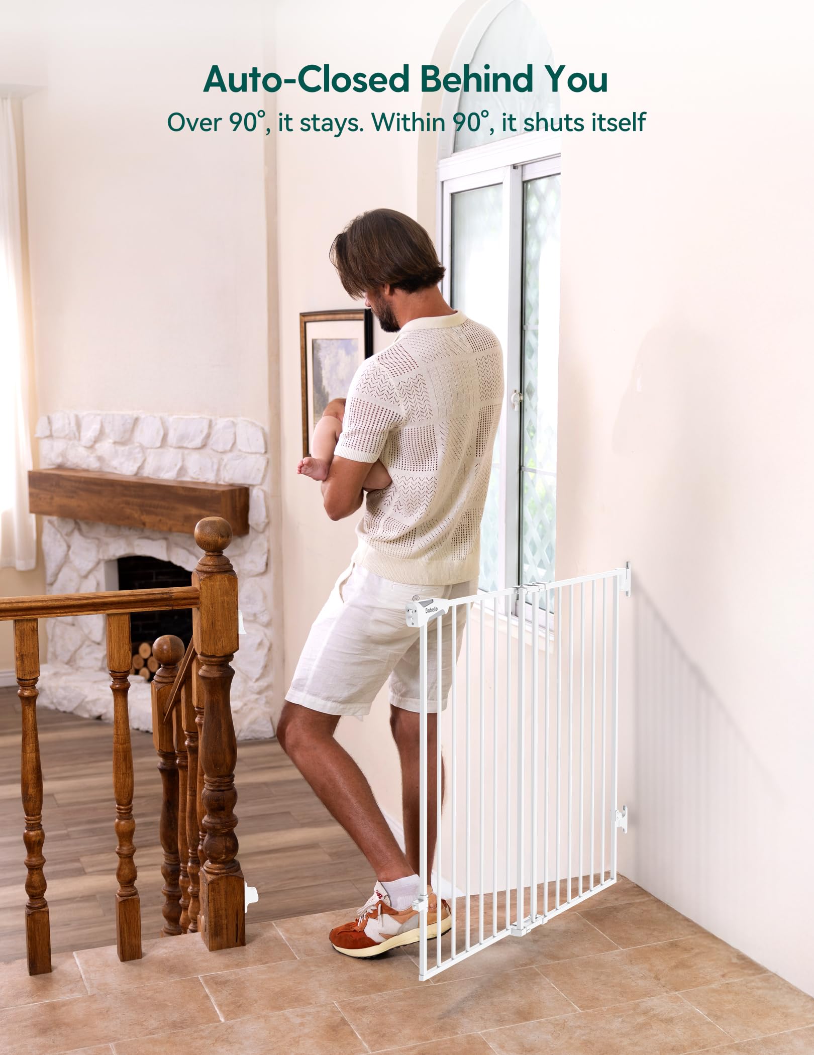 Babelio Auto-Close Hardware-Mounted Dog Safety Gate