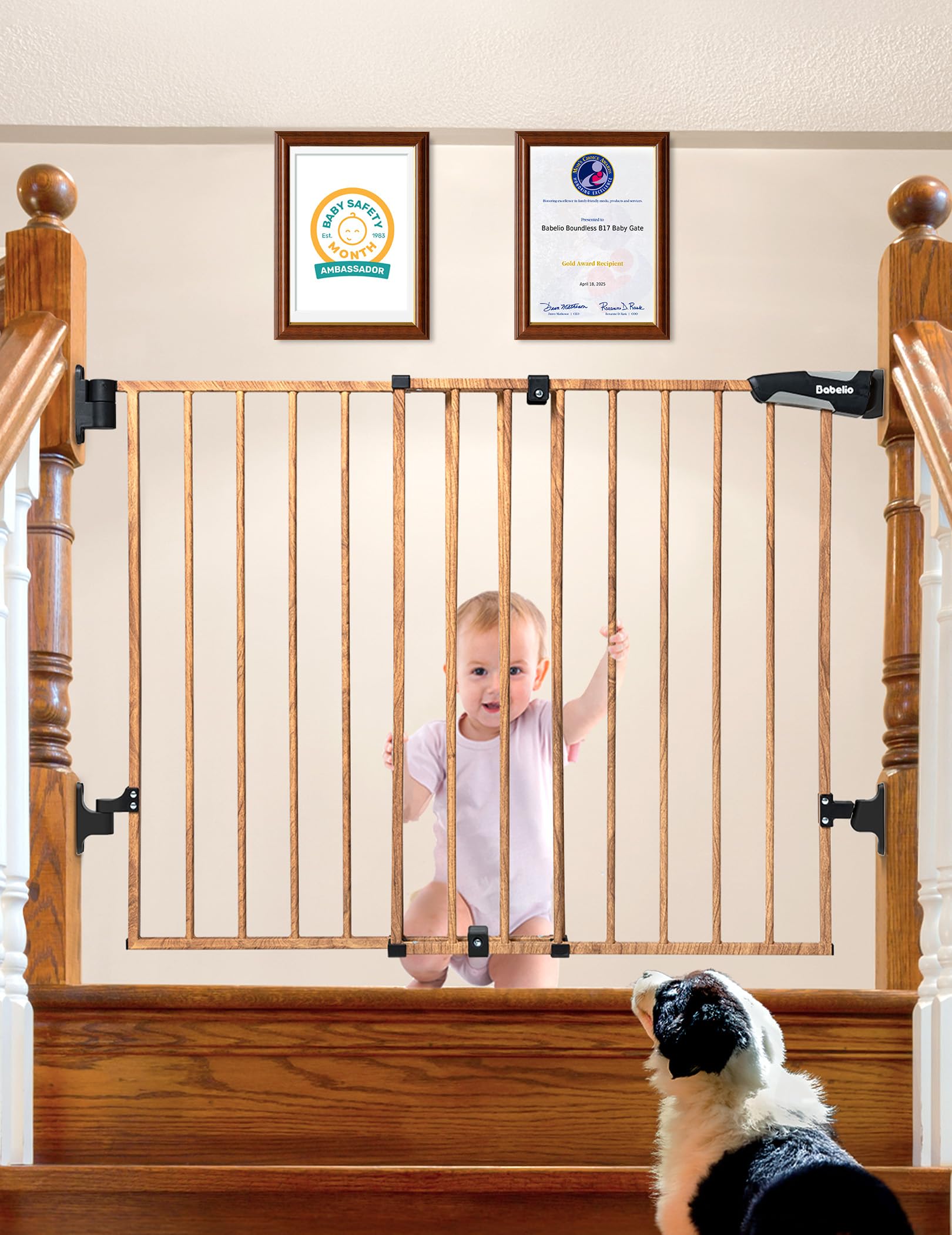 Babelio Auto-Close Hardware-Mounted Dog Safety Gate