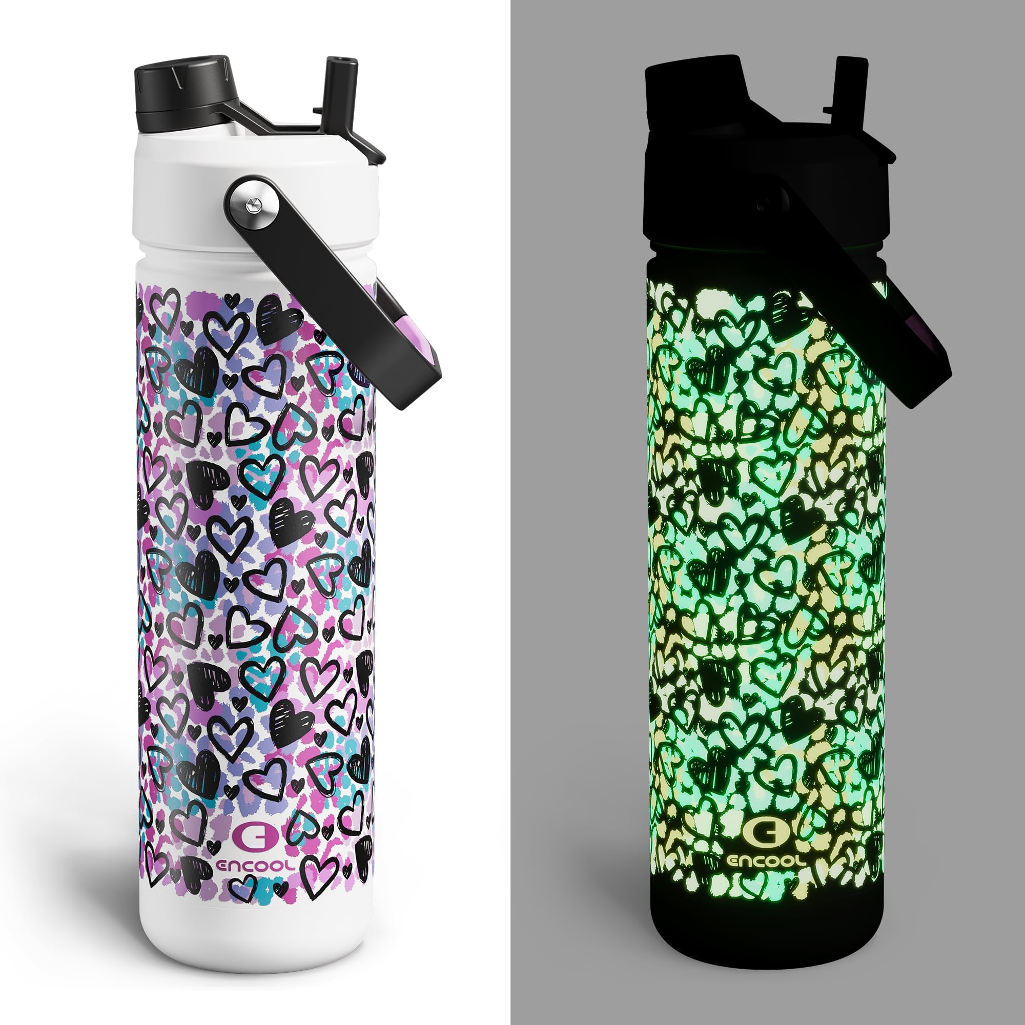 ENCOOL Insulated Dog Water Bottle with Built-In Straw
