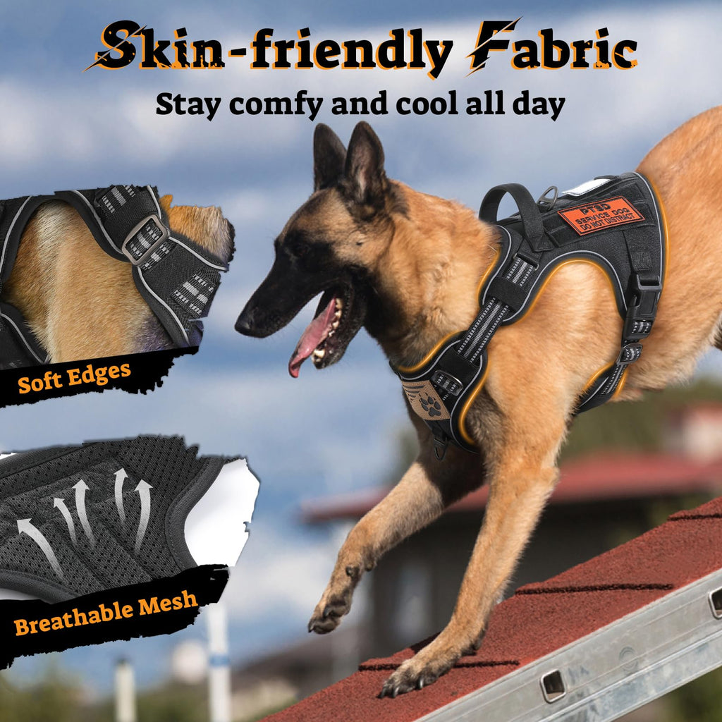 Rabbitgoo Tactical No-Pull Dog Harness with MOLLE Handle