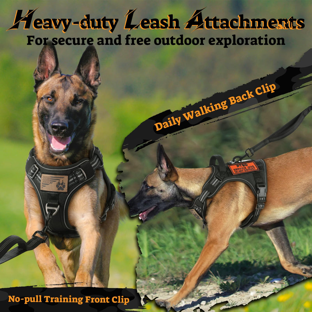 Rabbitgoo Tactical No-Pull Dog Harness with MOLLE Handle