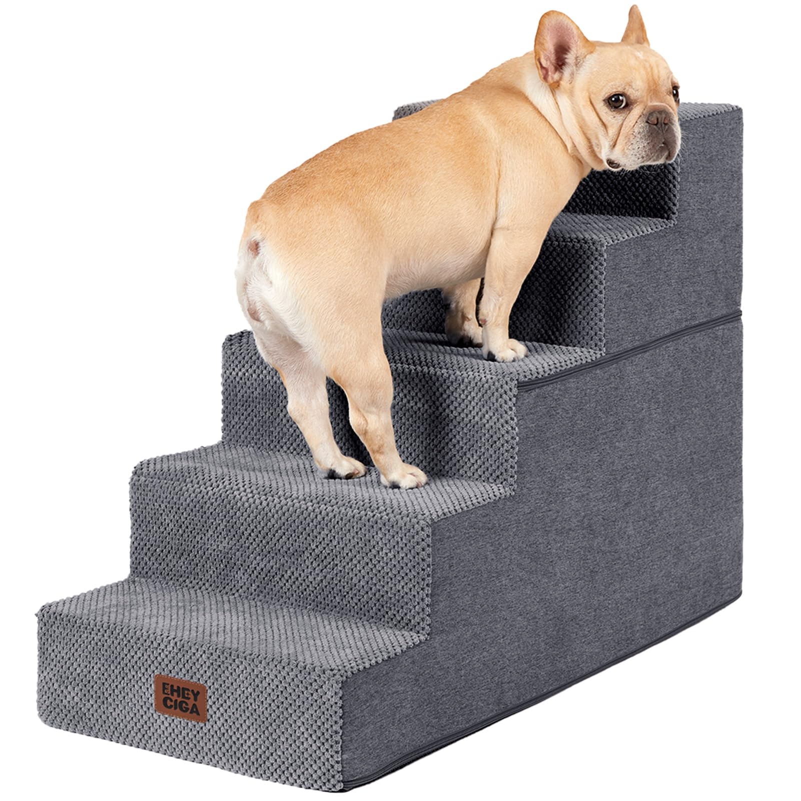 EHEYCIGA Extra-Wide Pet Stairs for Beds and Couches