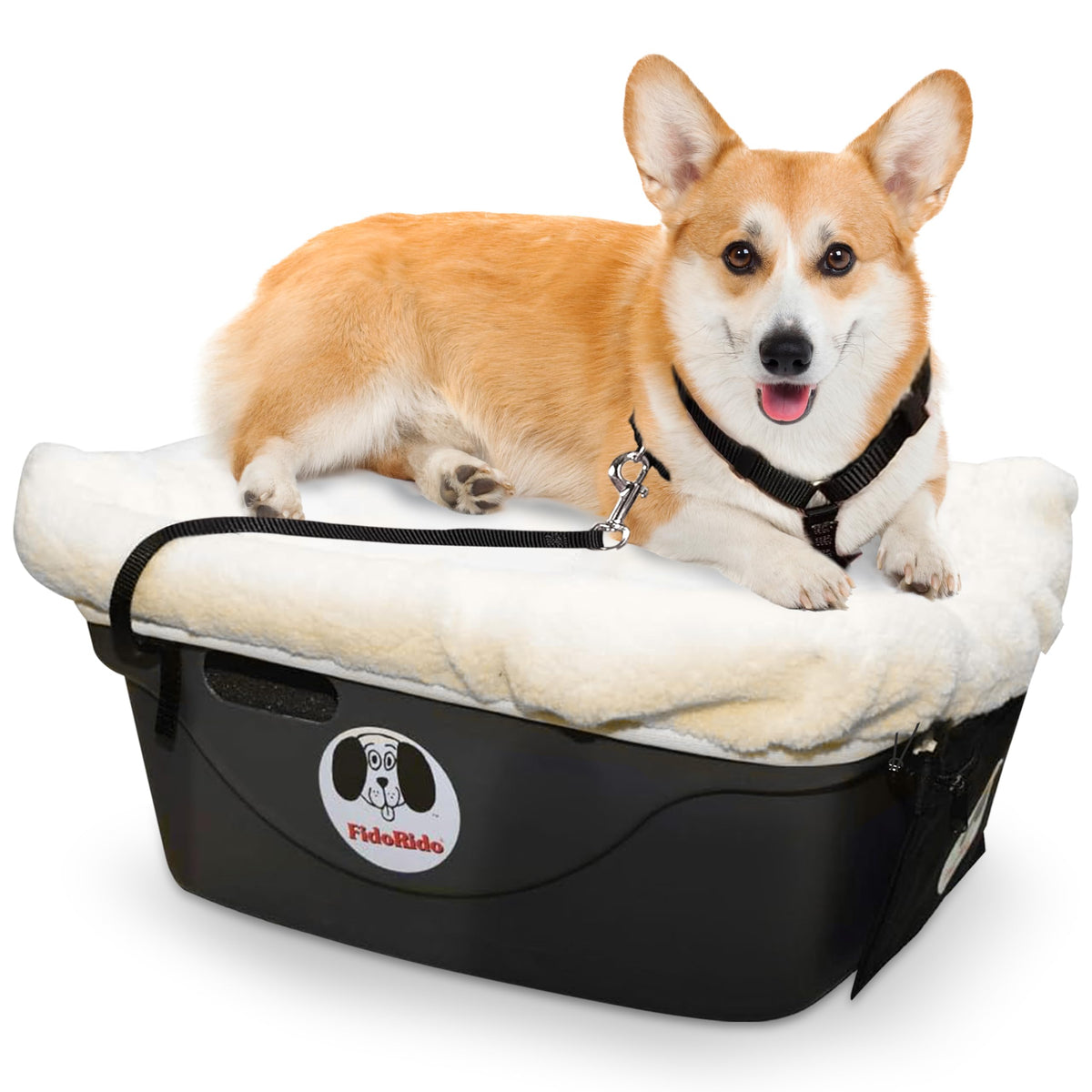 FidoRido Dog Car Booster Seat with Harness and Cover
