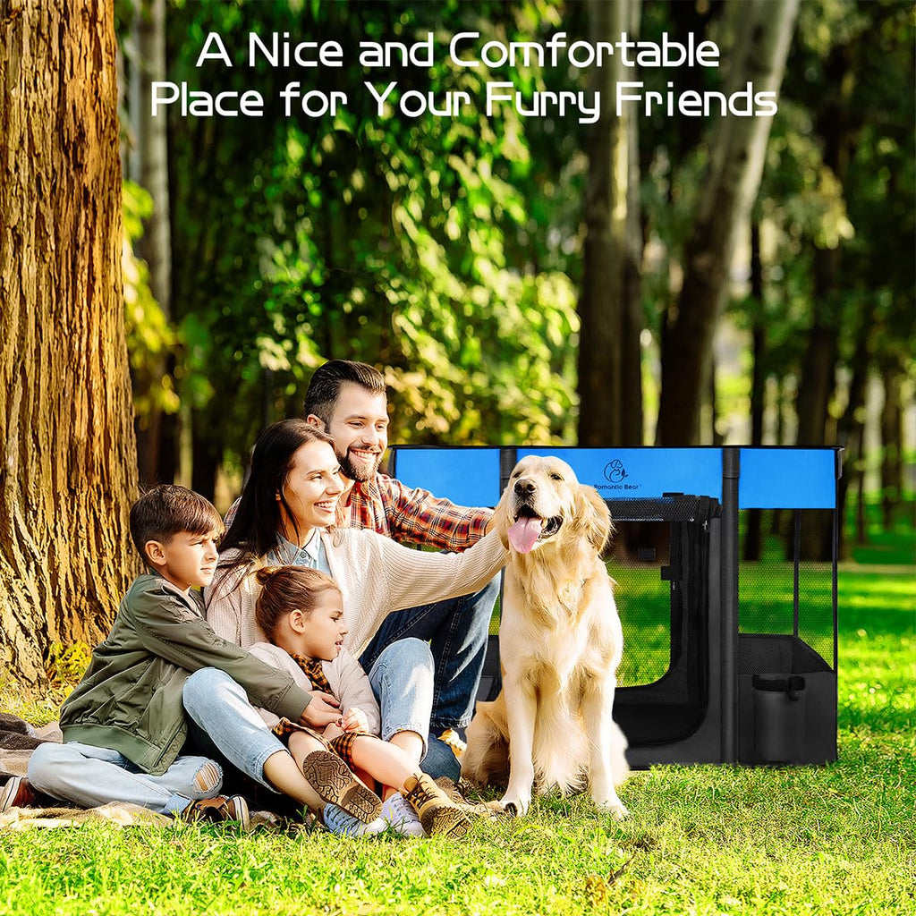 Foldable Portable Pet Playpen with Breathable Shade Cover