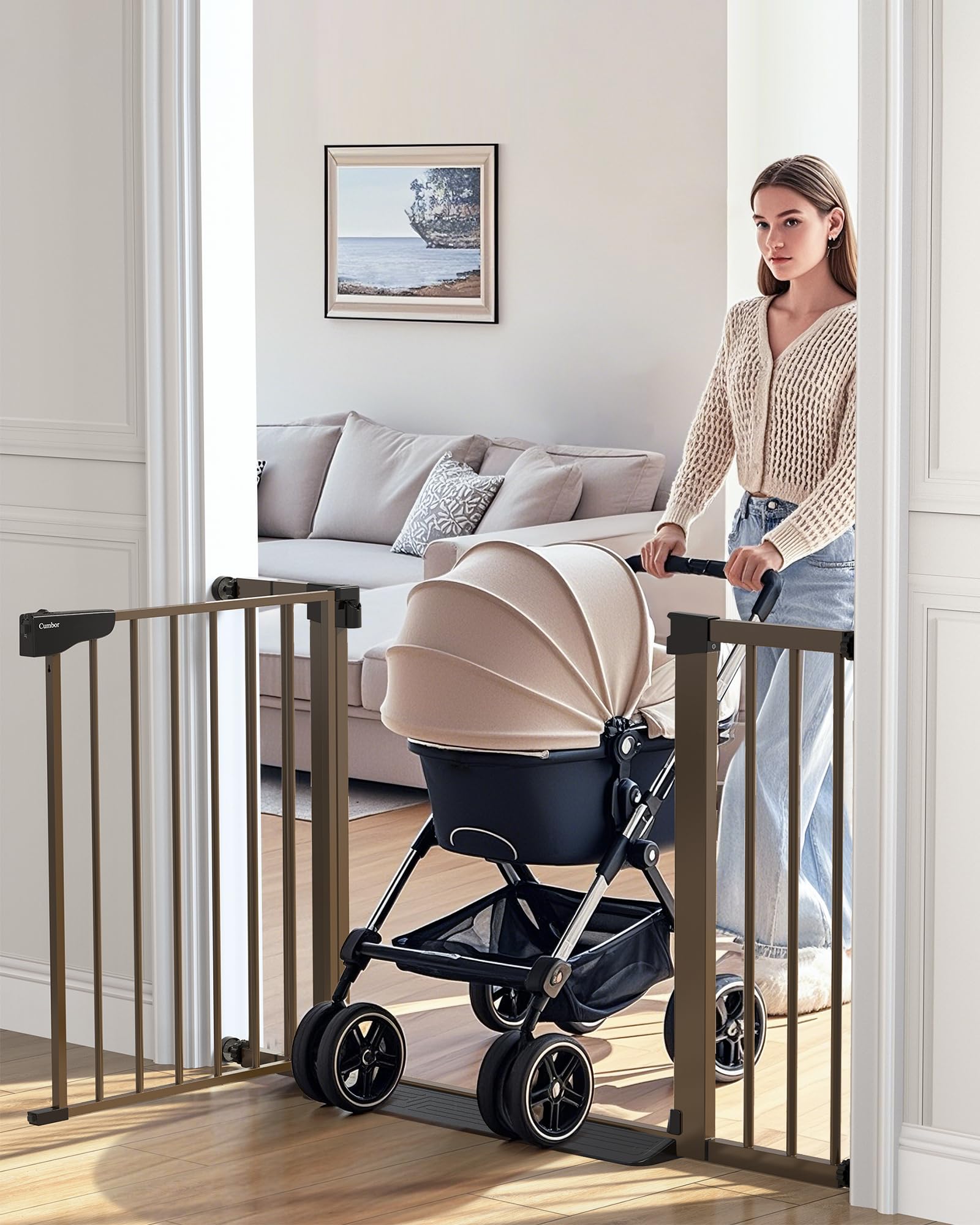 Cumbor Auto-Close Pressure-Mounted Dog Safety Gate