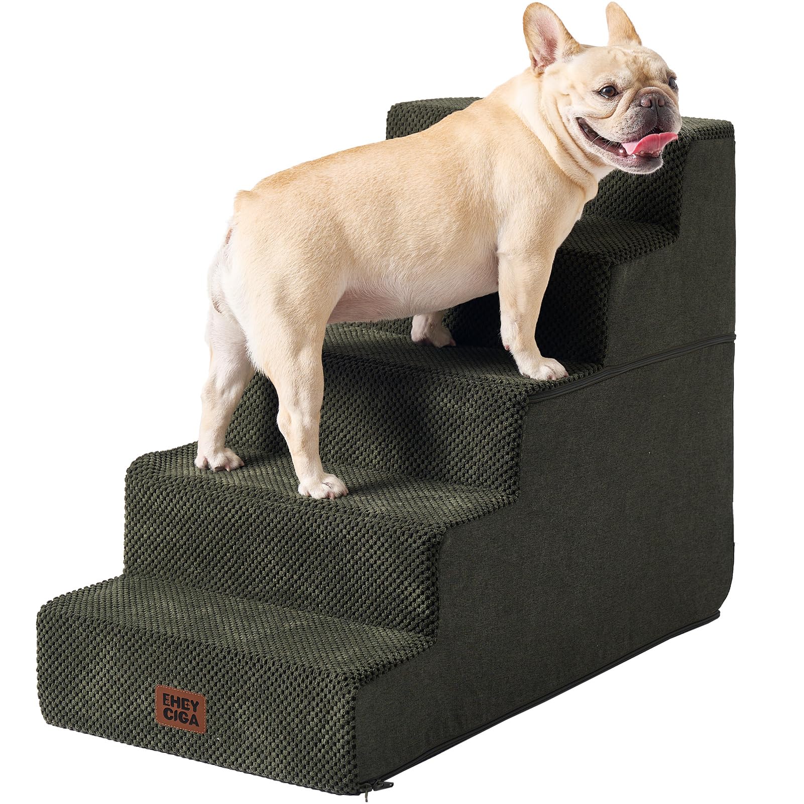 EHEYCIGA Extra-Wide Pet Stairs for Beds and Couches