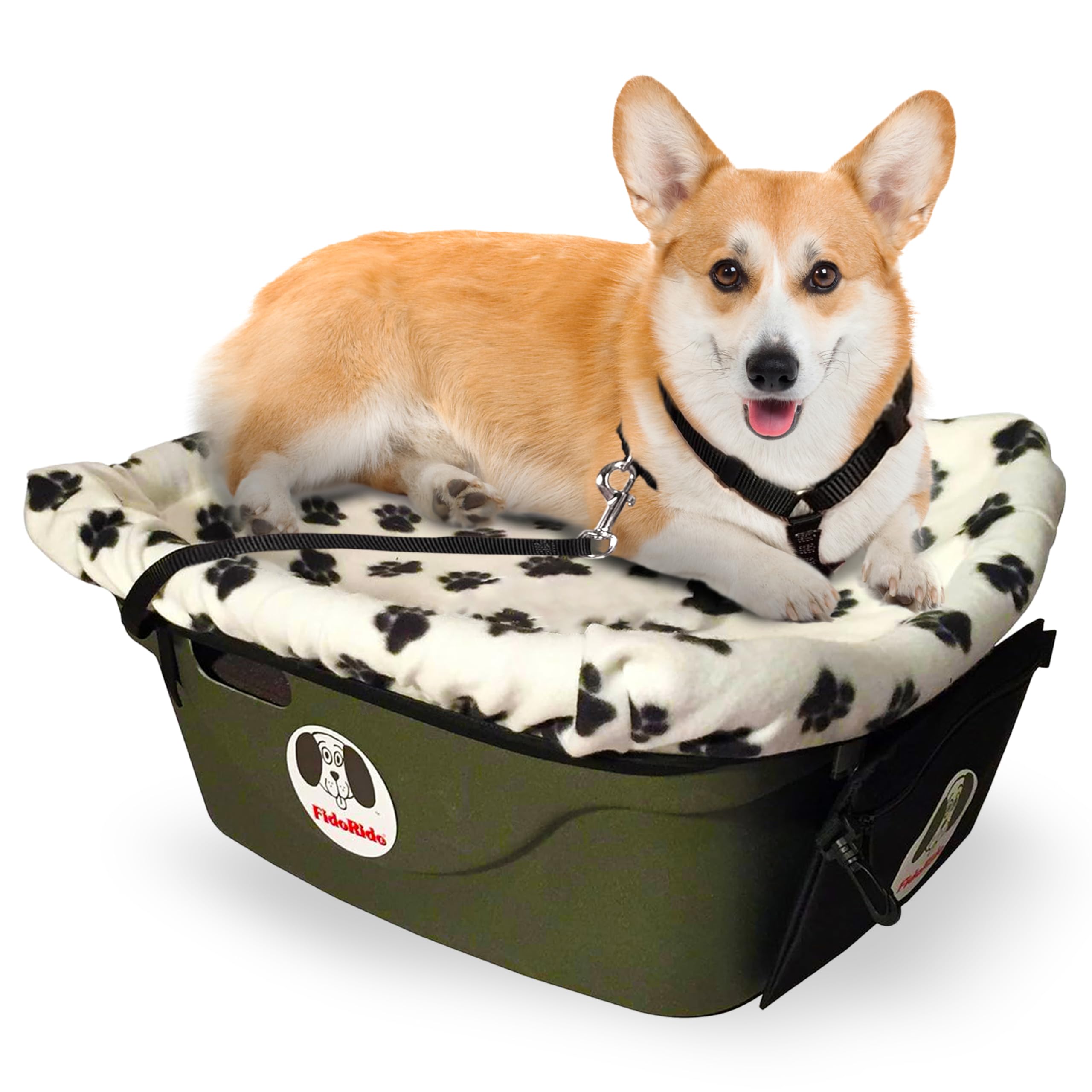 FidoRido Dog Car Booster Seat with Harness and Cover