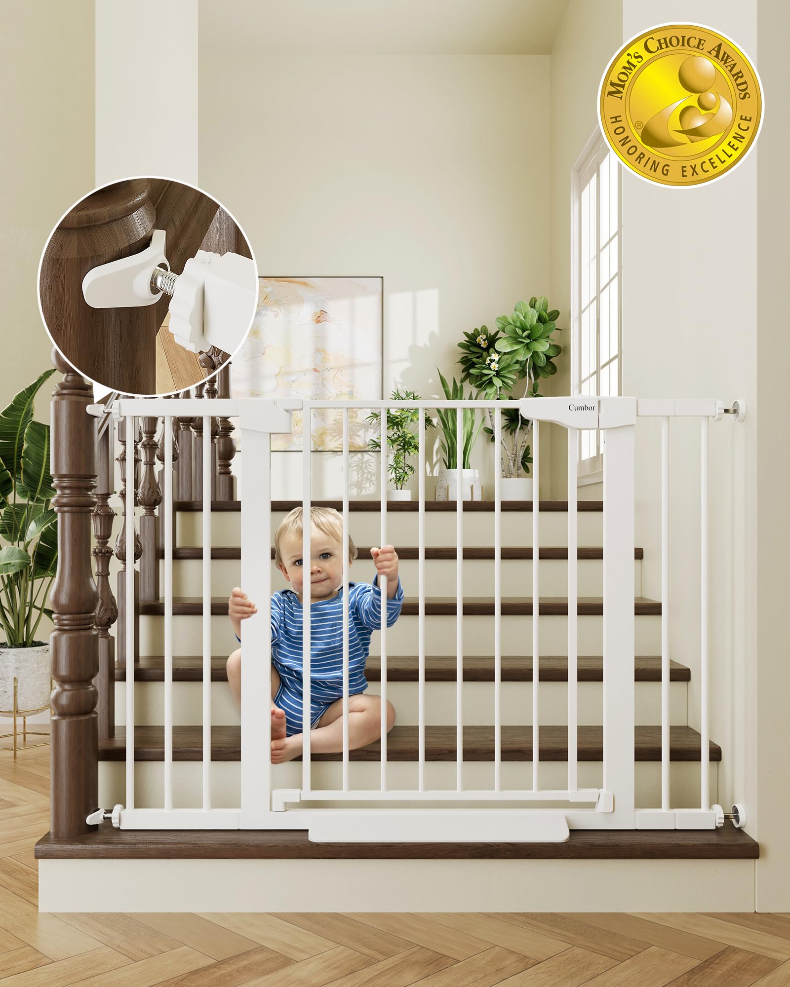 Cumbor Auto-Close Pressure-Mounted Dog Safety Gate