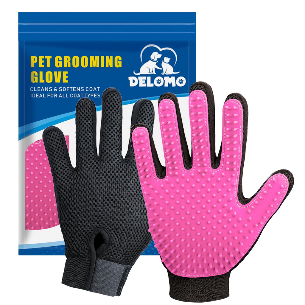 Pet Grooming Gloves for Gentle Shedding, 1 Pair
