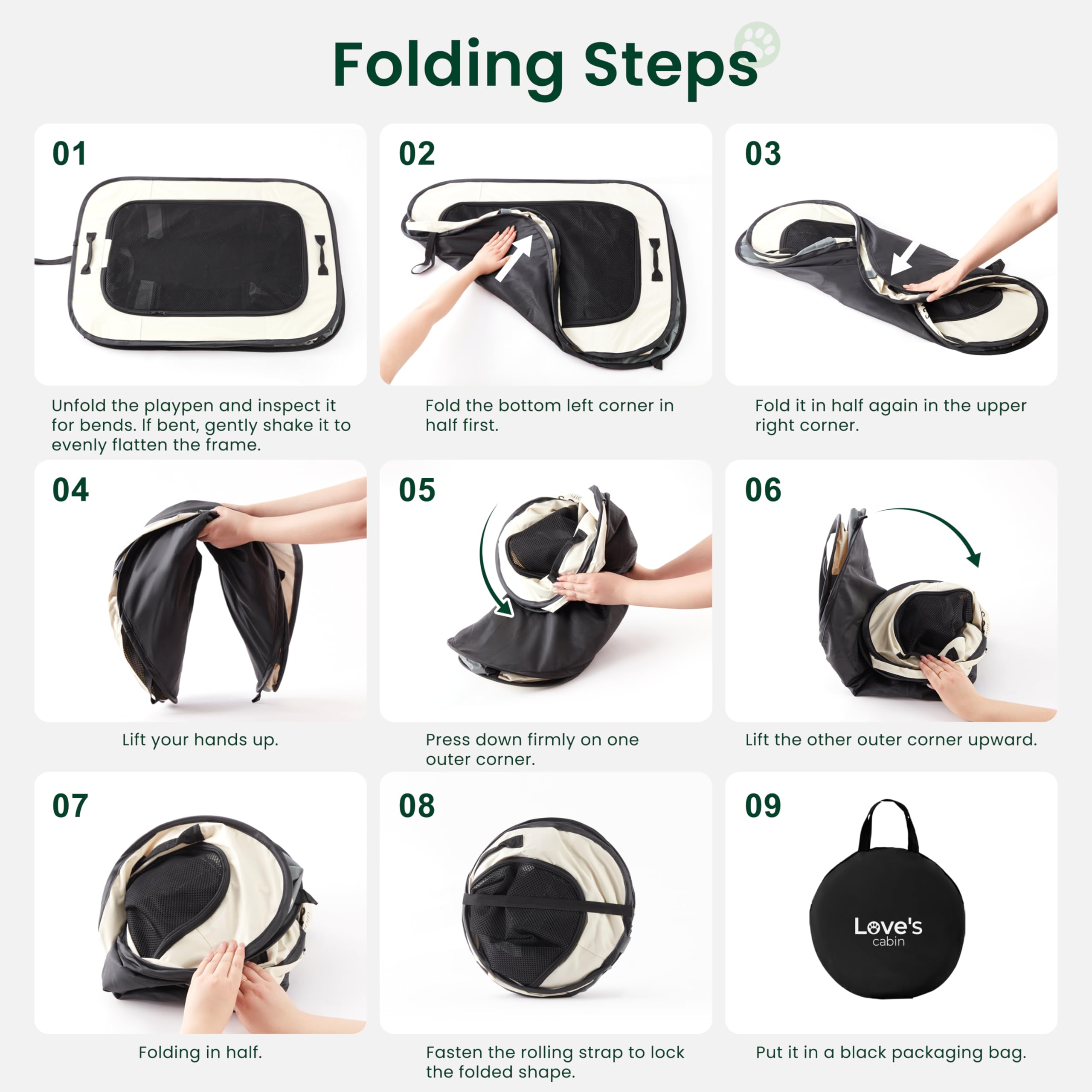 Love's Cabin Portable Puppy Dog Playpen for Travel
