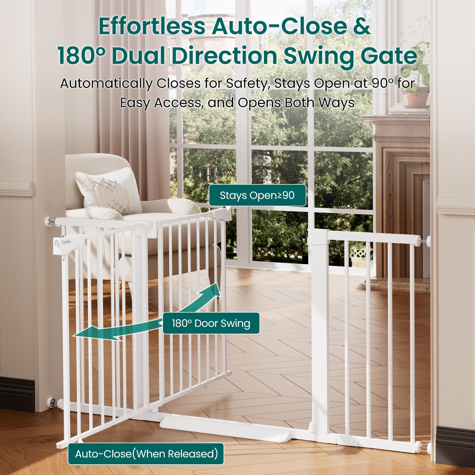 Cumbor 4-Pack Extra-Tall Auto-Close Dog Gates