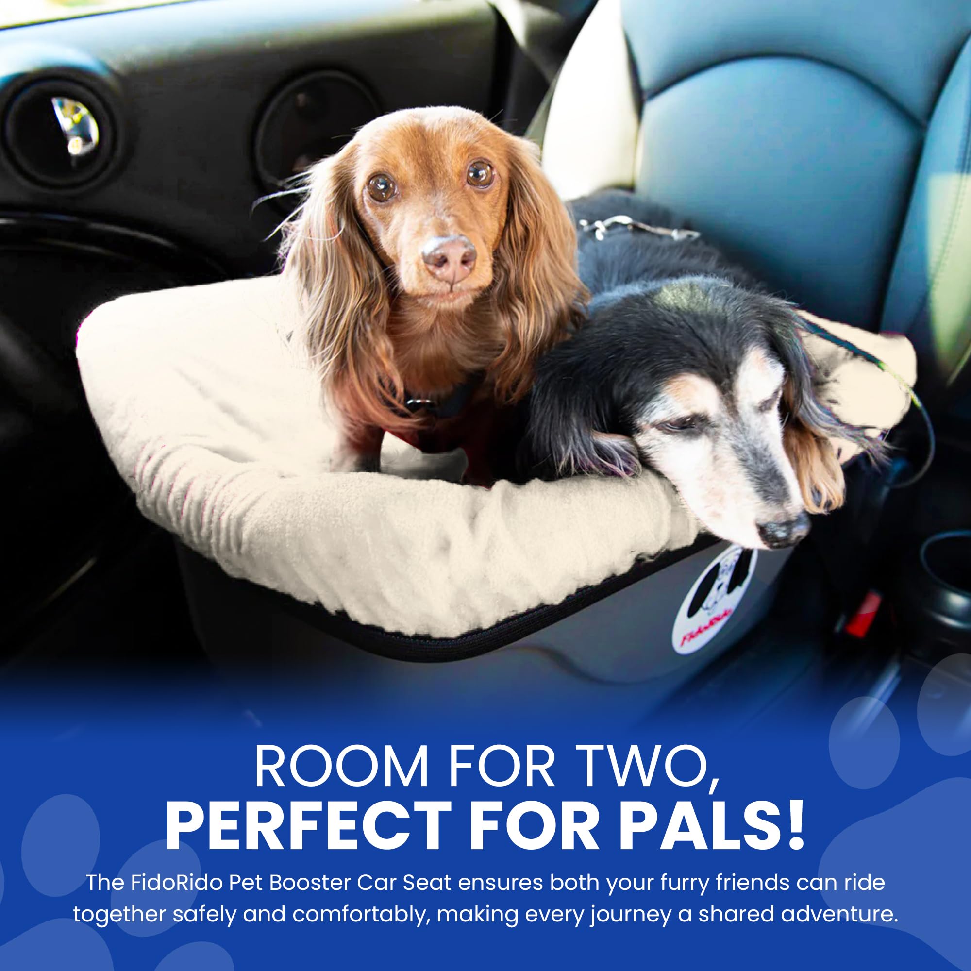 FidoRido Dog Car Booster Seat with Harness and Cover