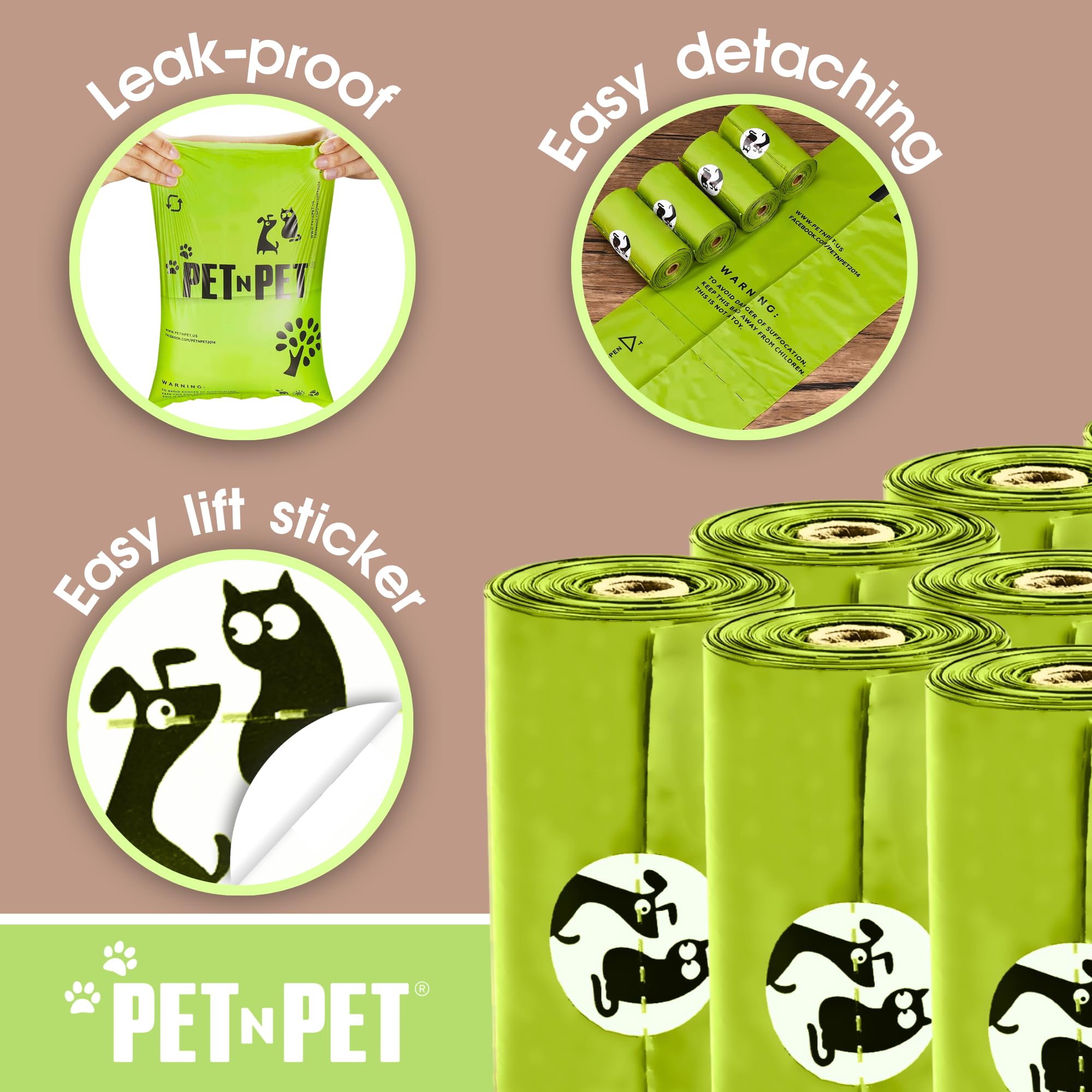 PET N PET Compostable Unscented Dog Waste Bag Refills