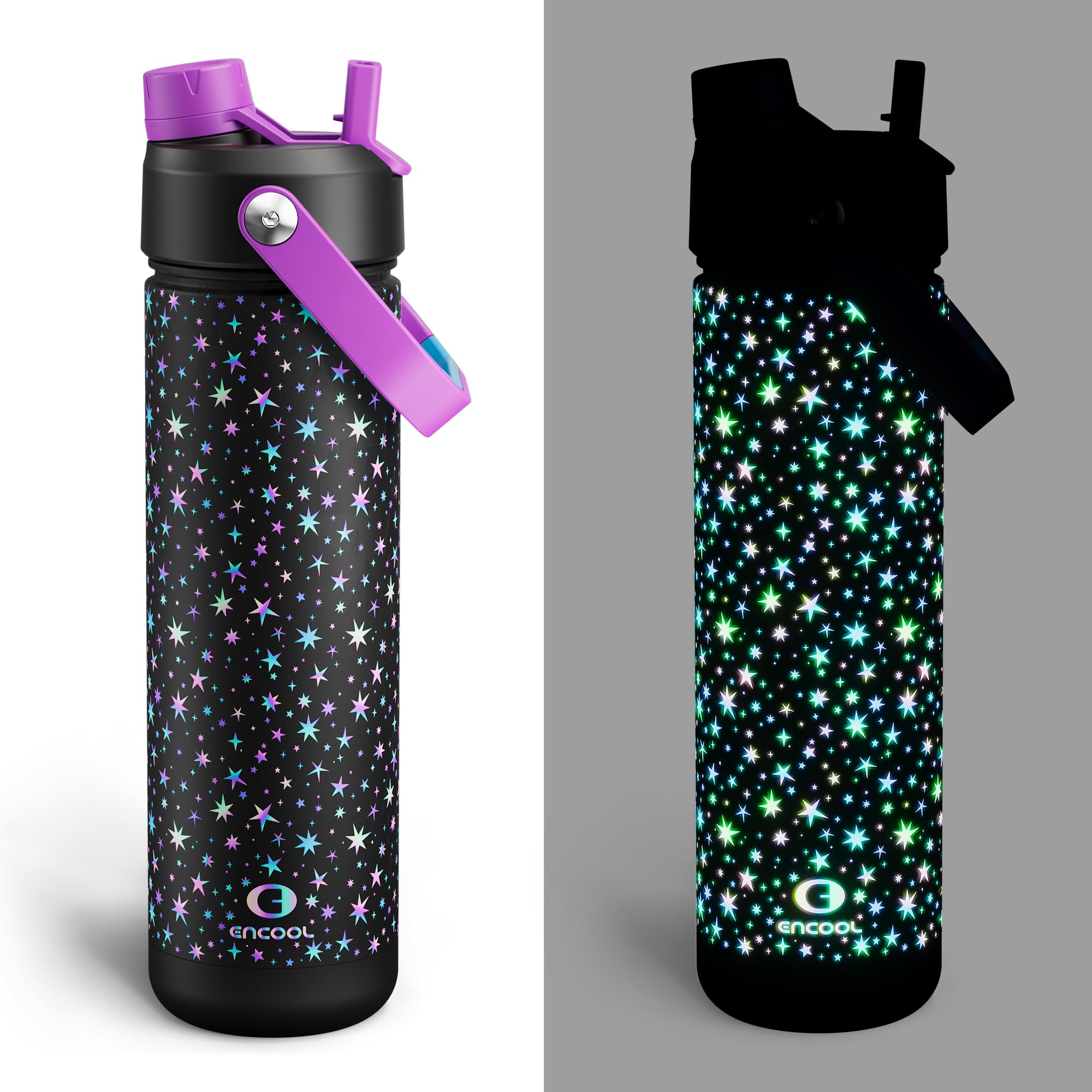 ENCOOL Insulated Dog Water Bottle with Built-In Straw