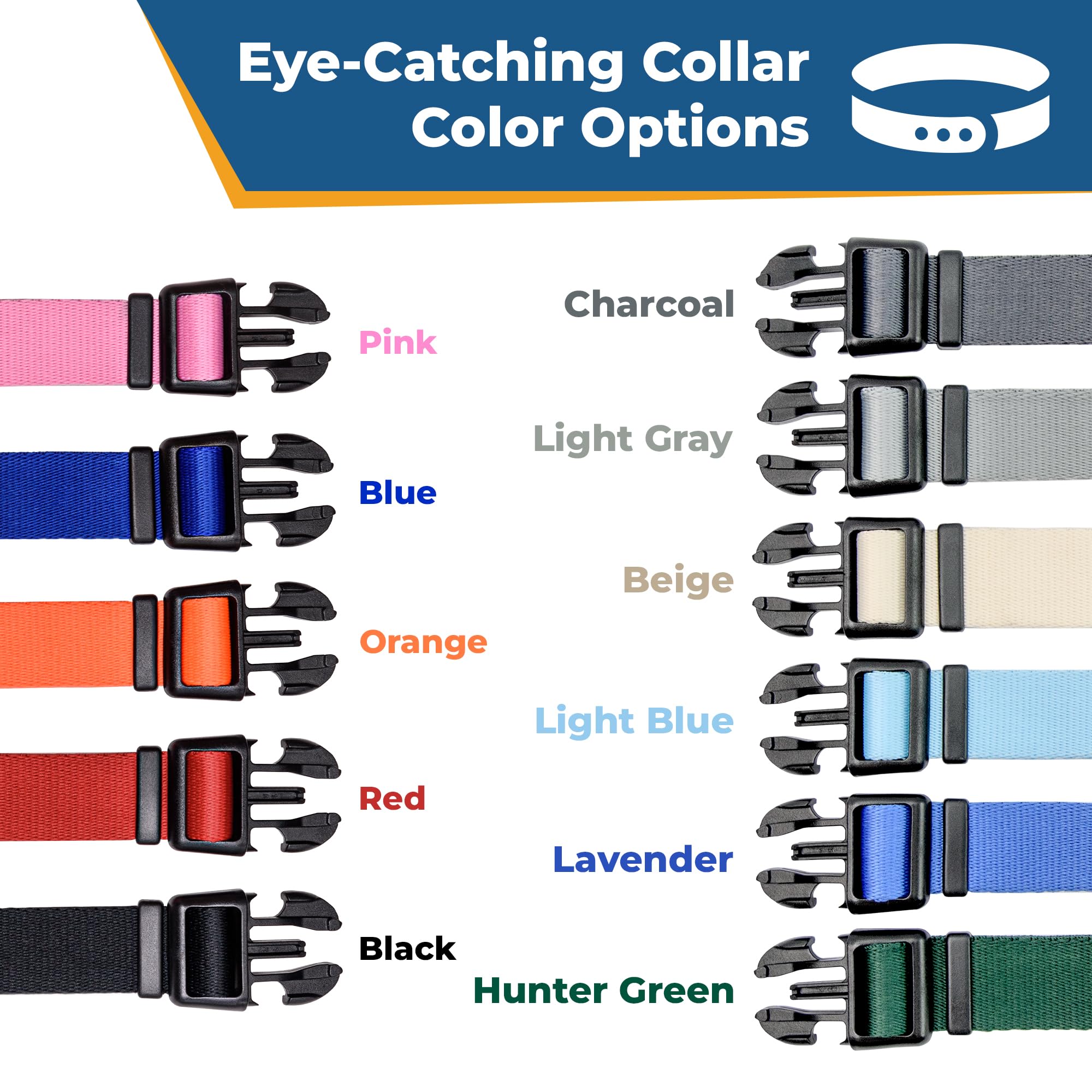 GoTags Personalized Embroidered Dog Collar with Phone Number