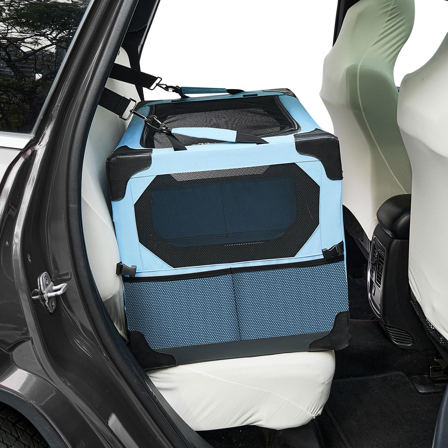 JOYTUTUS Collapsible Soft-Sided Dog Travel Crate