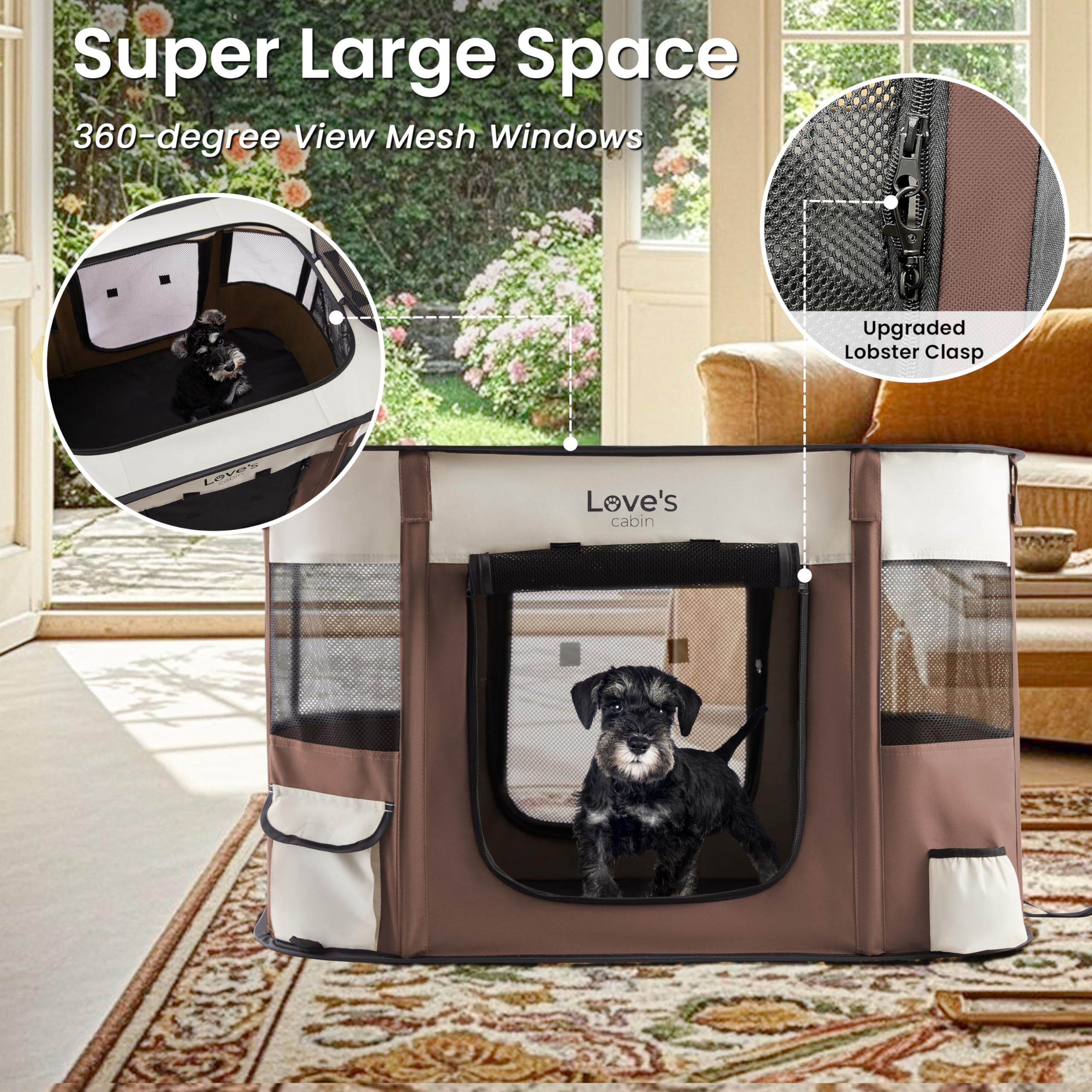 Love's Cabin Portable Puppy Dog Playpen for Travel