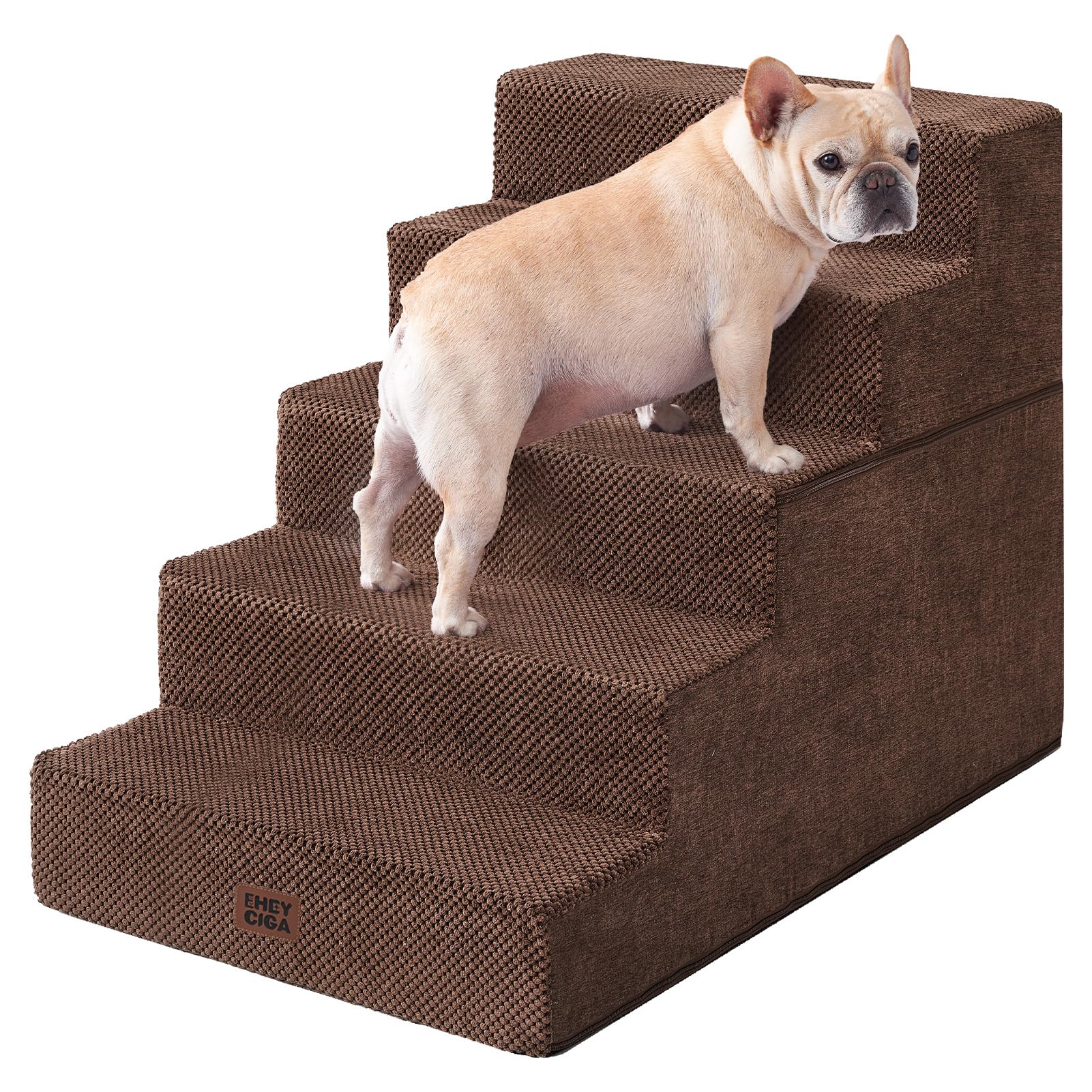 EHEYCIGA Extra-Wide Pet Stairs for Beds and Couches