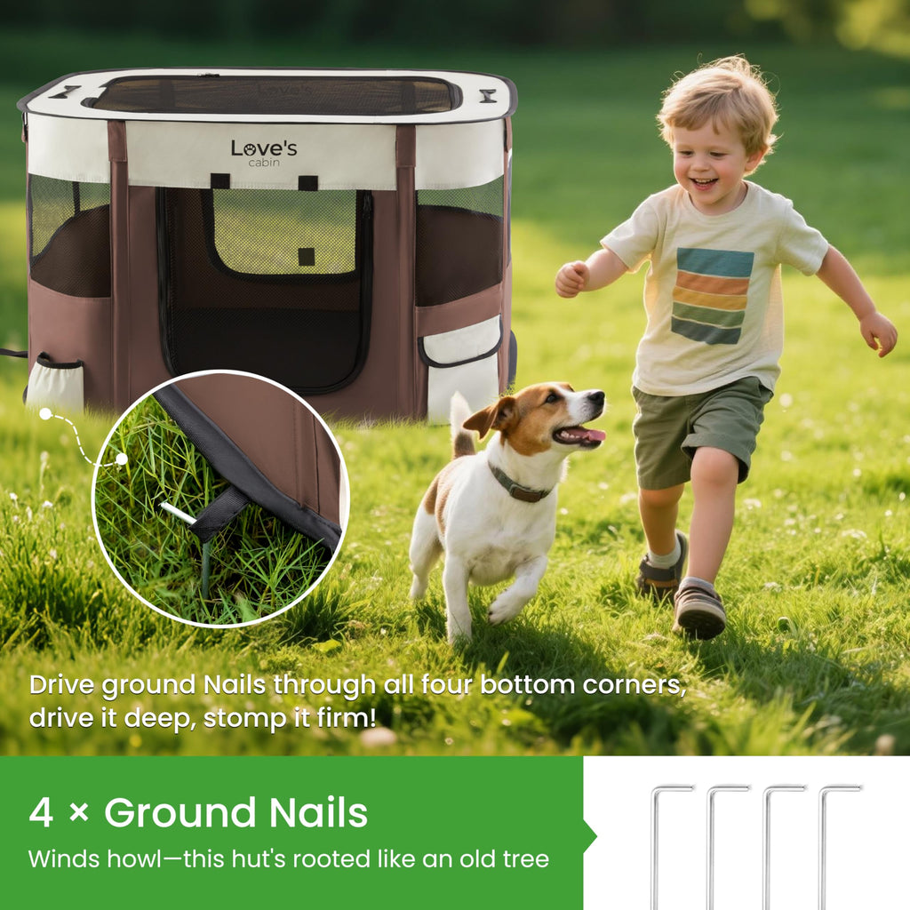 Love's Cabin Portable Puppy Dog Playpen for Travel